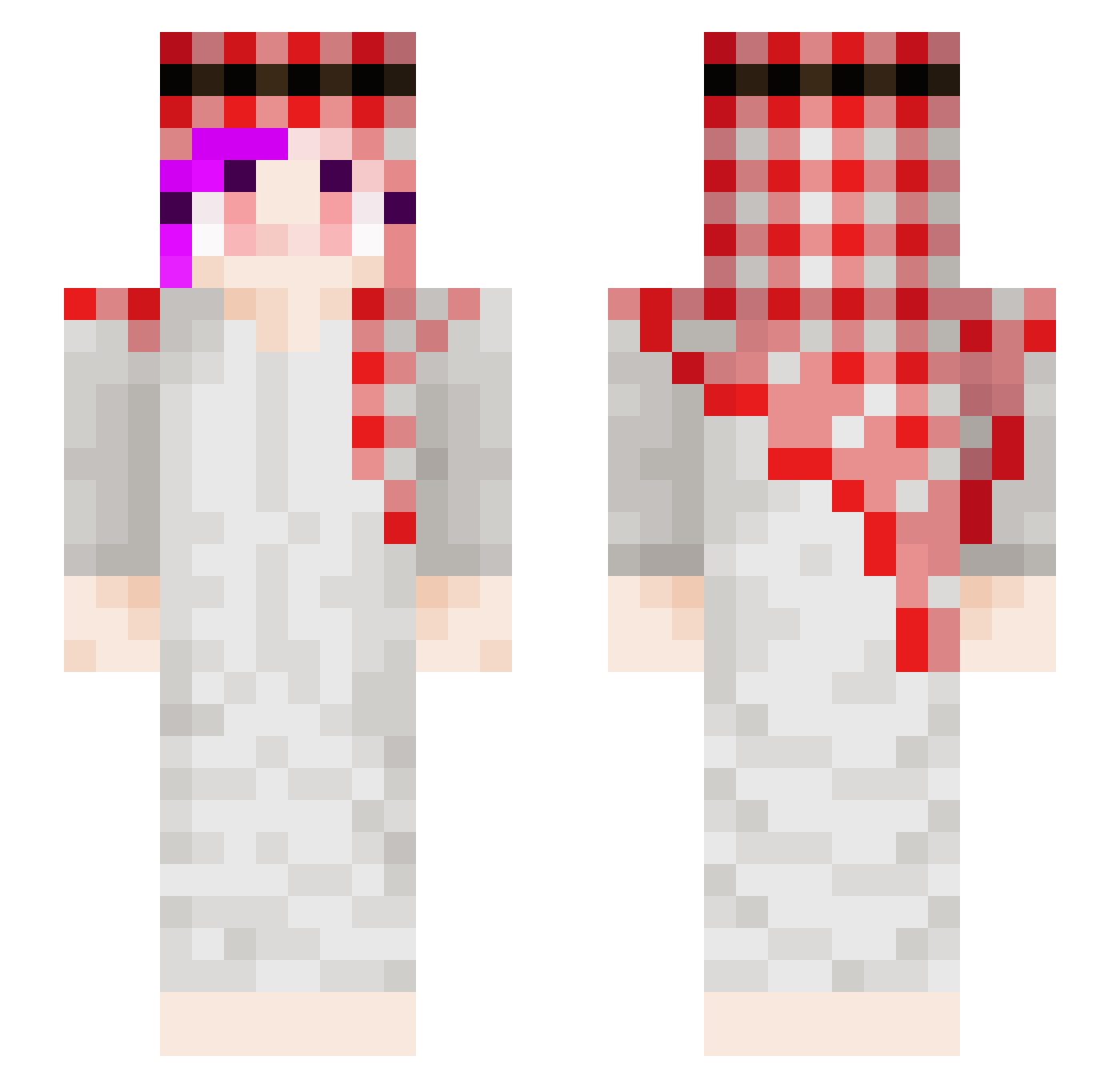 Roos100 Minecraft skin, front and back view