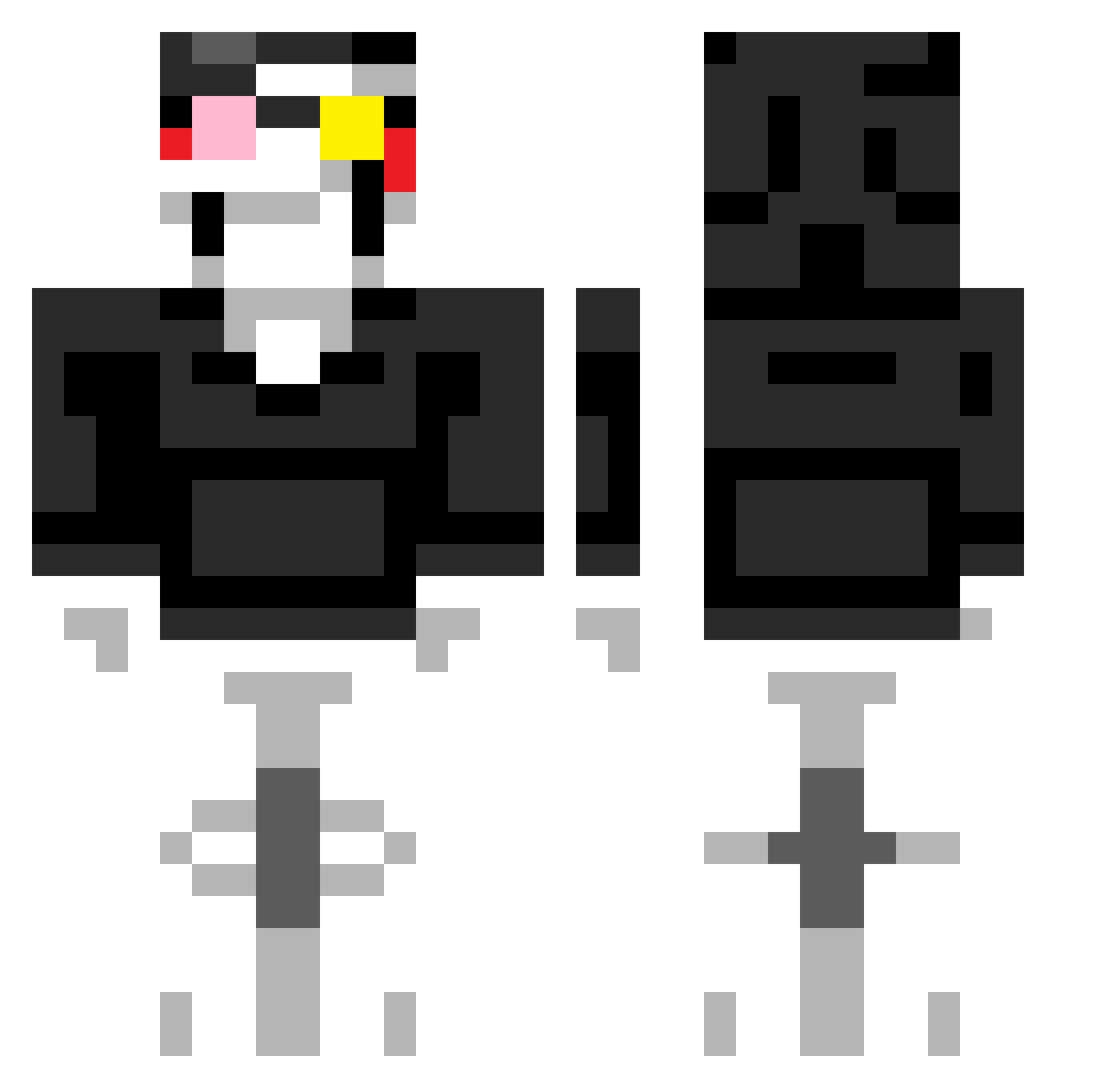 ribalds Minecraft skin, front and back view