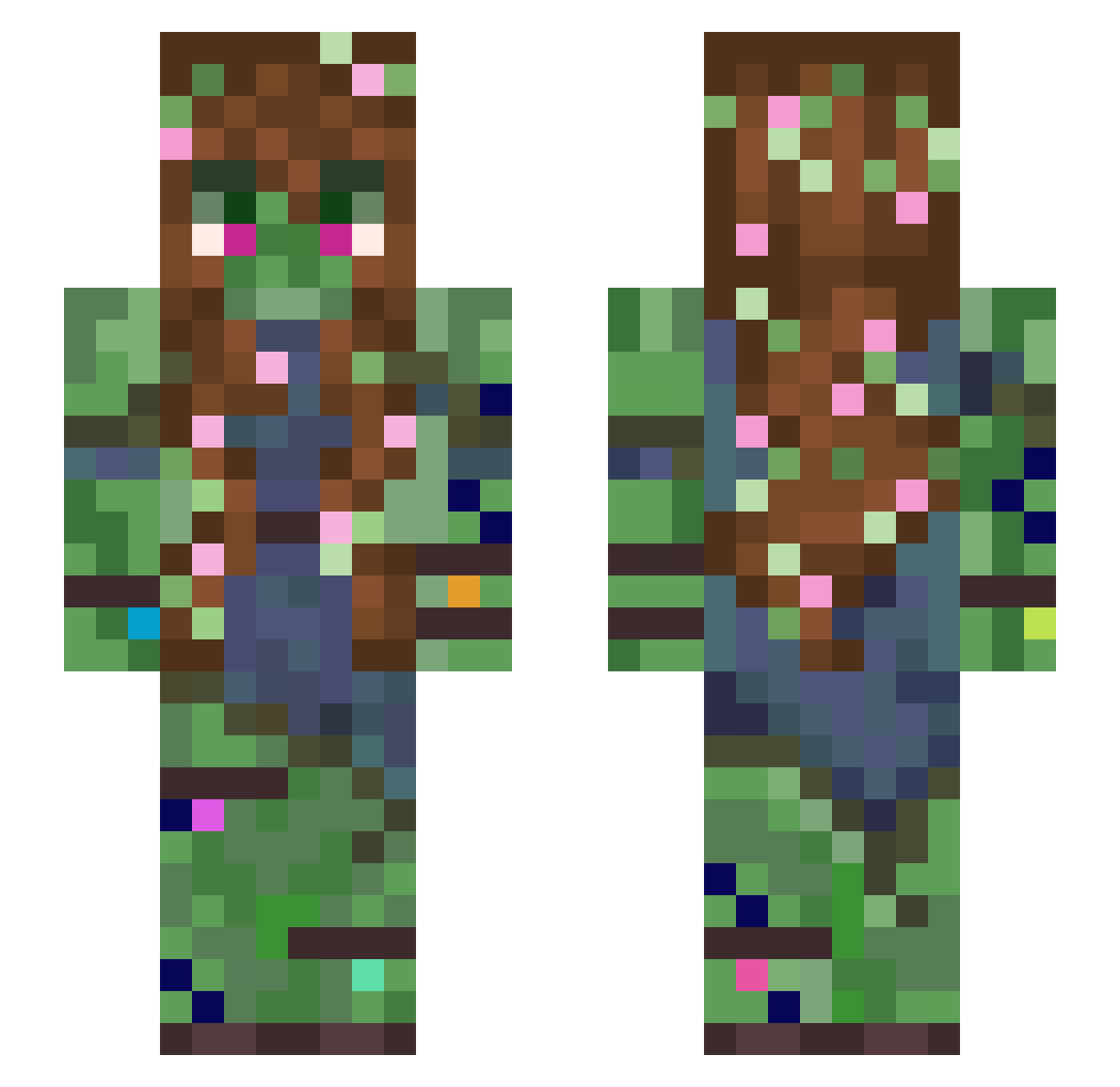 Vulkan511 Minecraft skin, front and back view