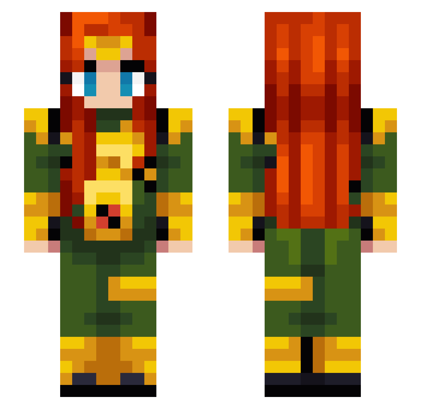 SquidStick Minecraft skin, front and back view