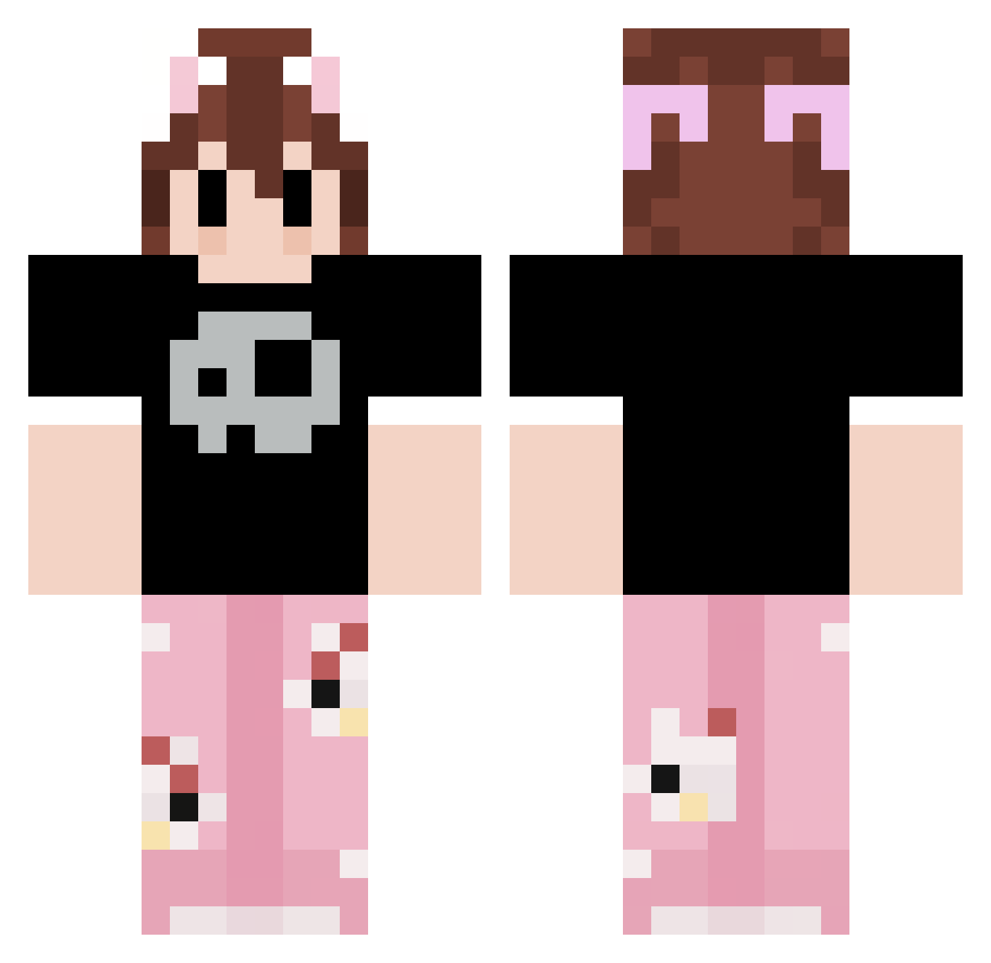 Toohak_ Minecraft skin, front and back view