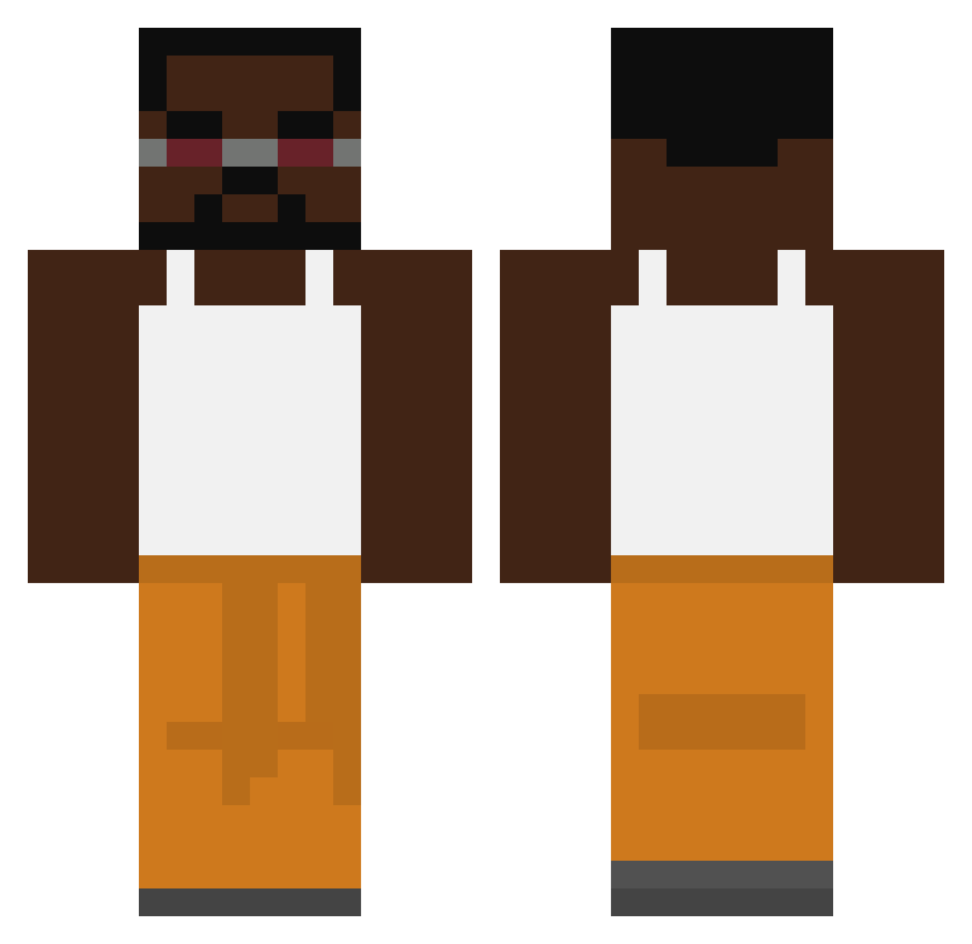Vooper98 Minecraft skin, front and back view