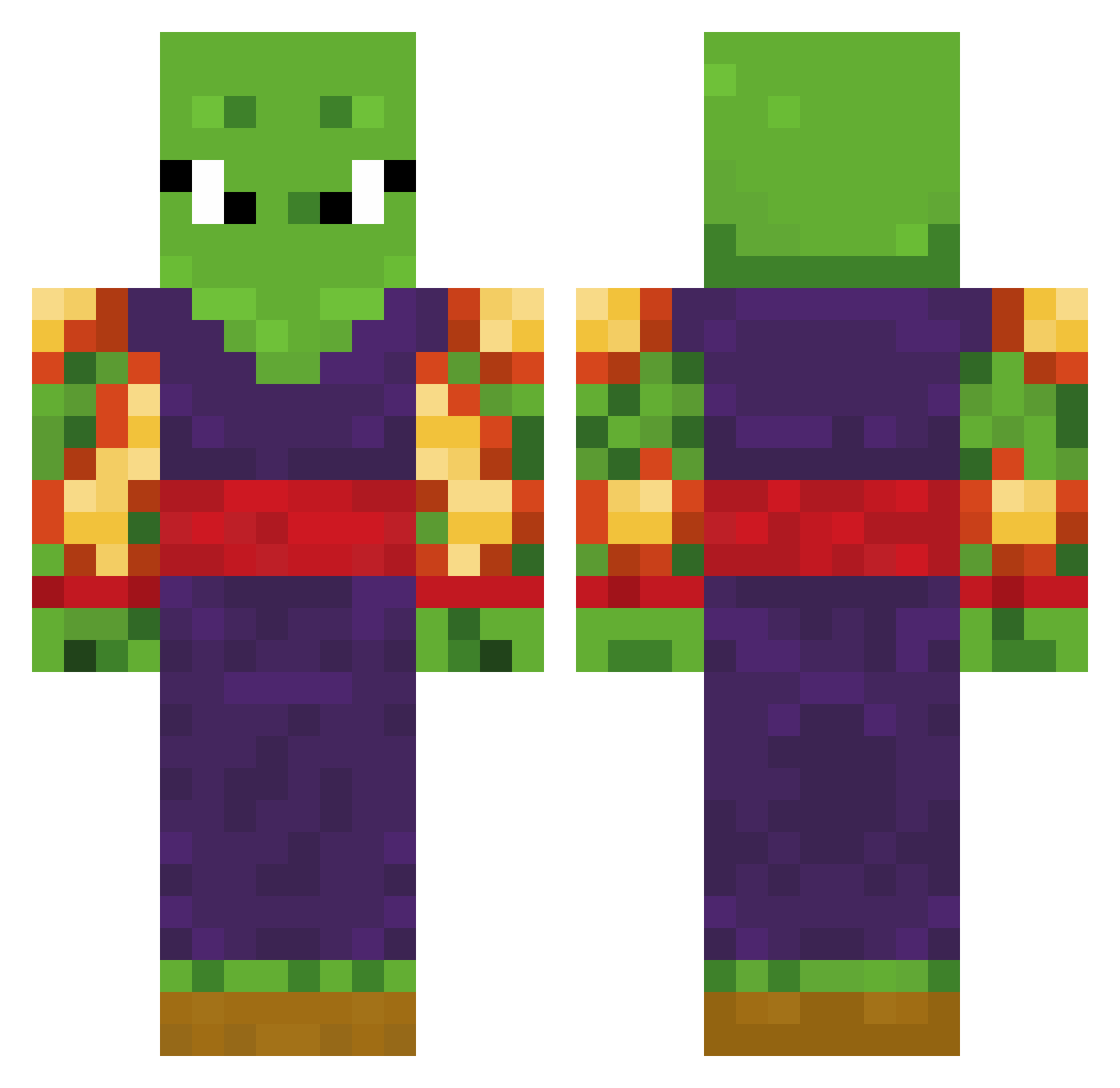rokualltime Minecraft skin, front and back view