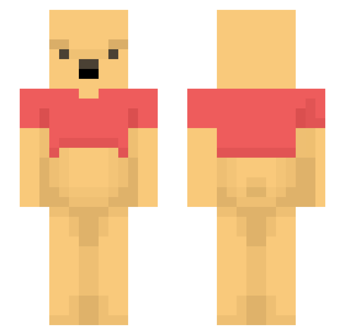 Michiux Minecraft skin, front and back view