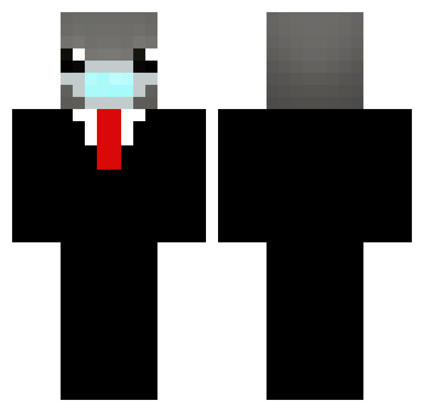 Sealified Minecraft skin, front and back view