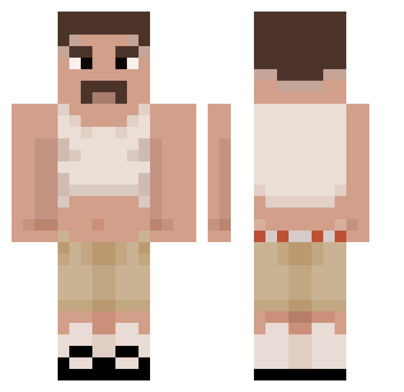 QuackRF Minecraft skin, front and back view