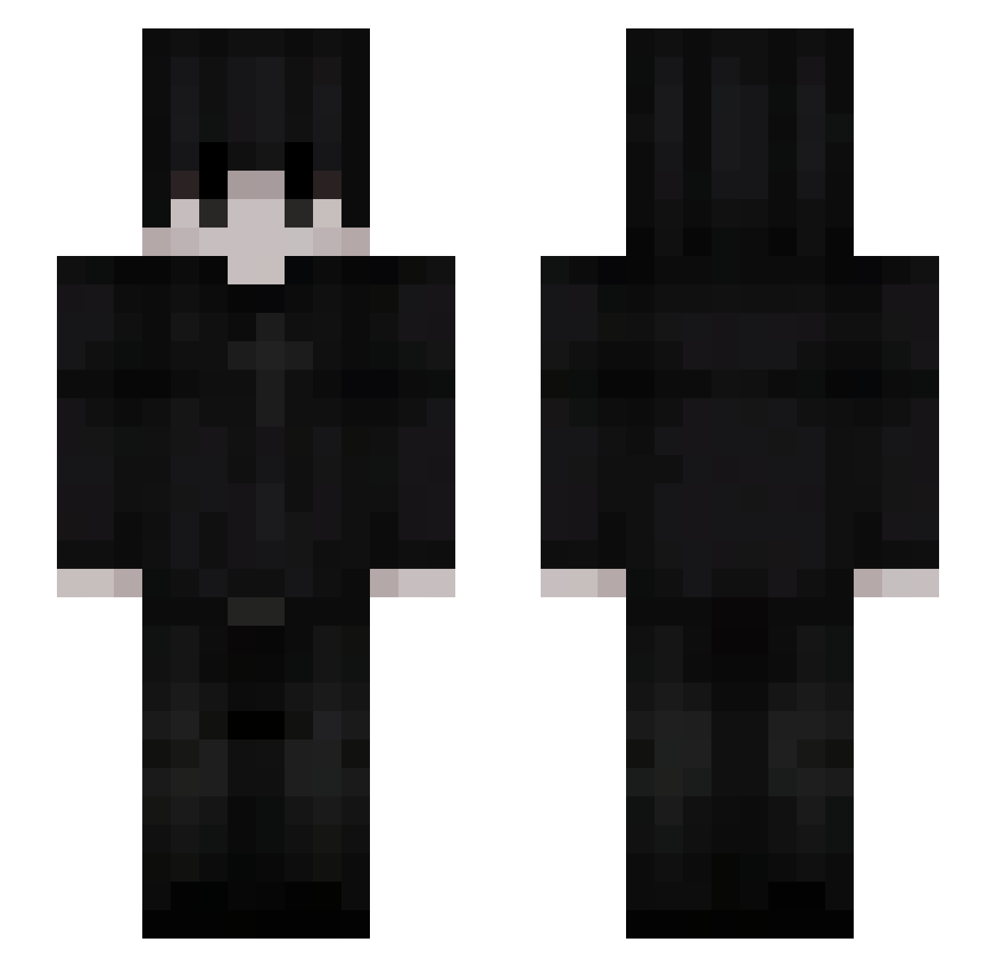 unchrist Minecraft skin, front and back view
