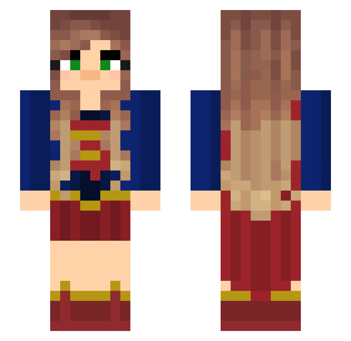 Fieeee Minecraft skin, front and back view