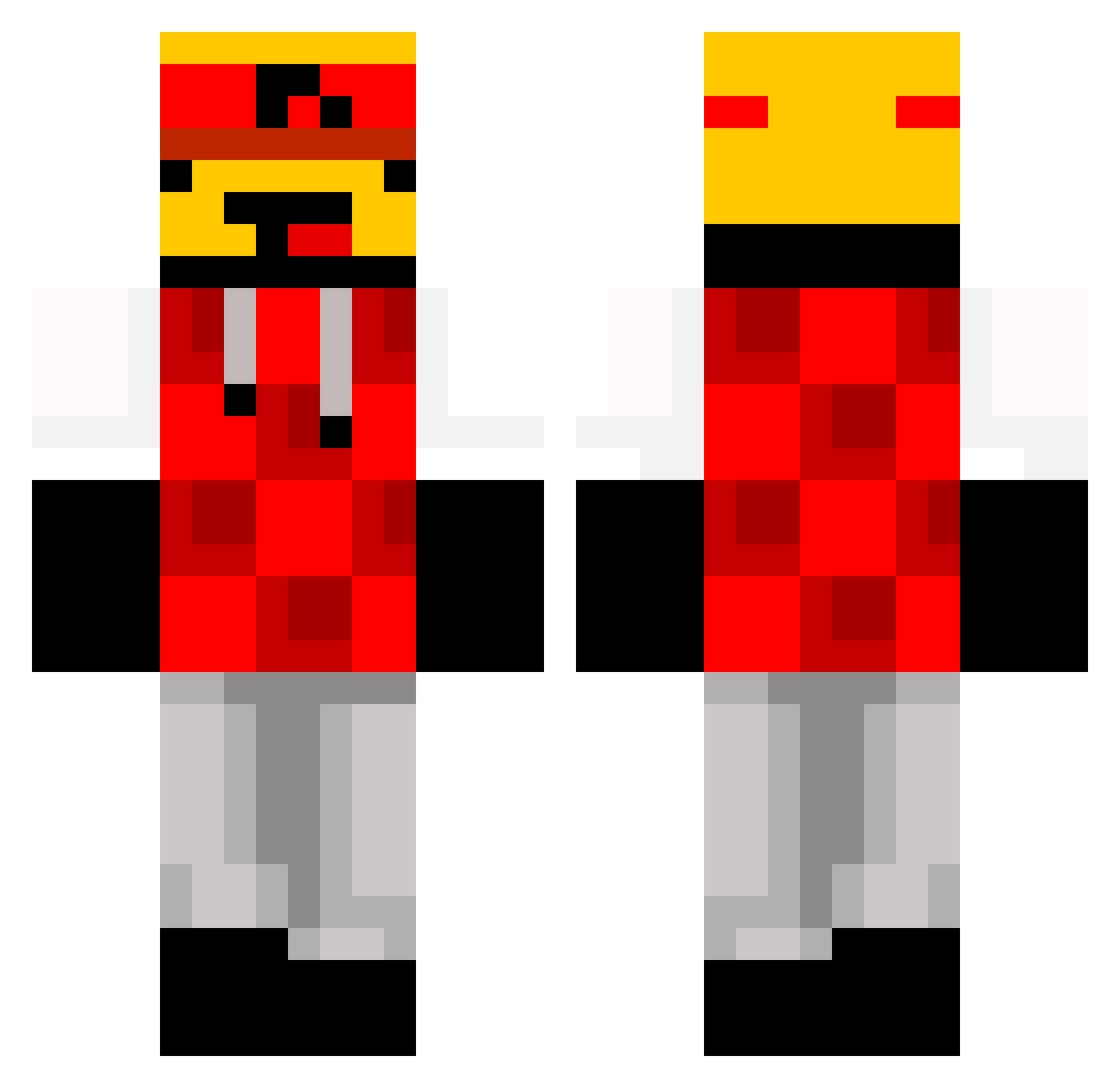 RobVisor Minecraft skin, front and back view