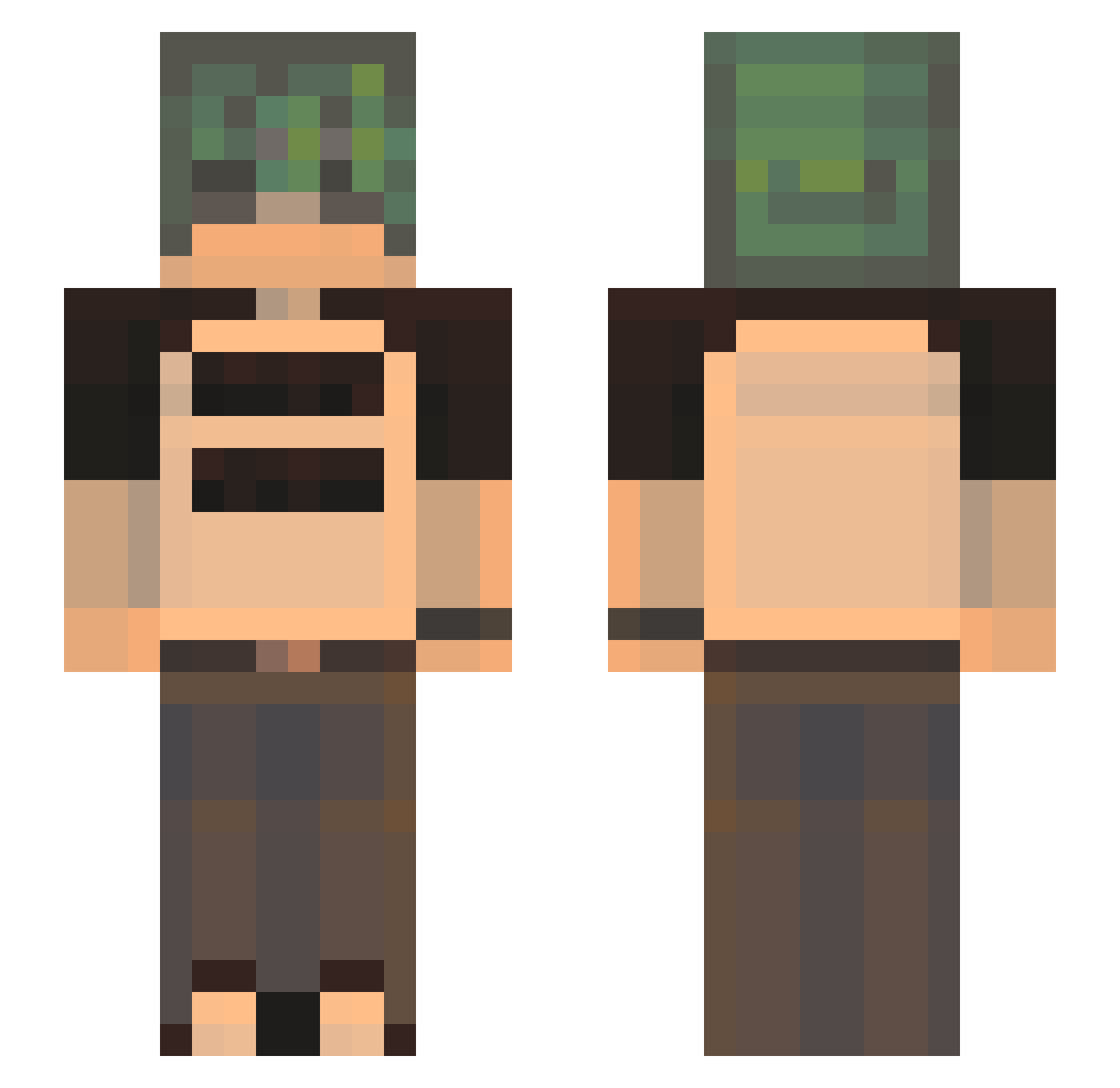 misojis Minecraft skin, front and back view