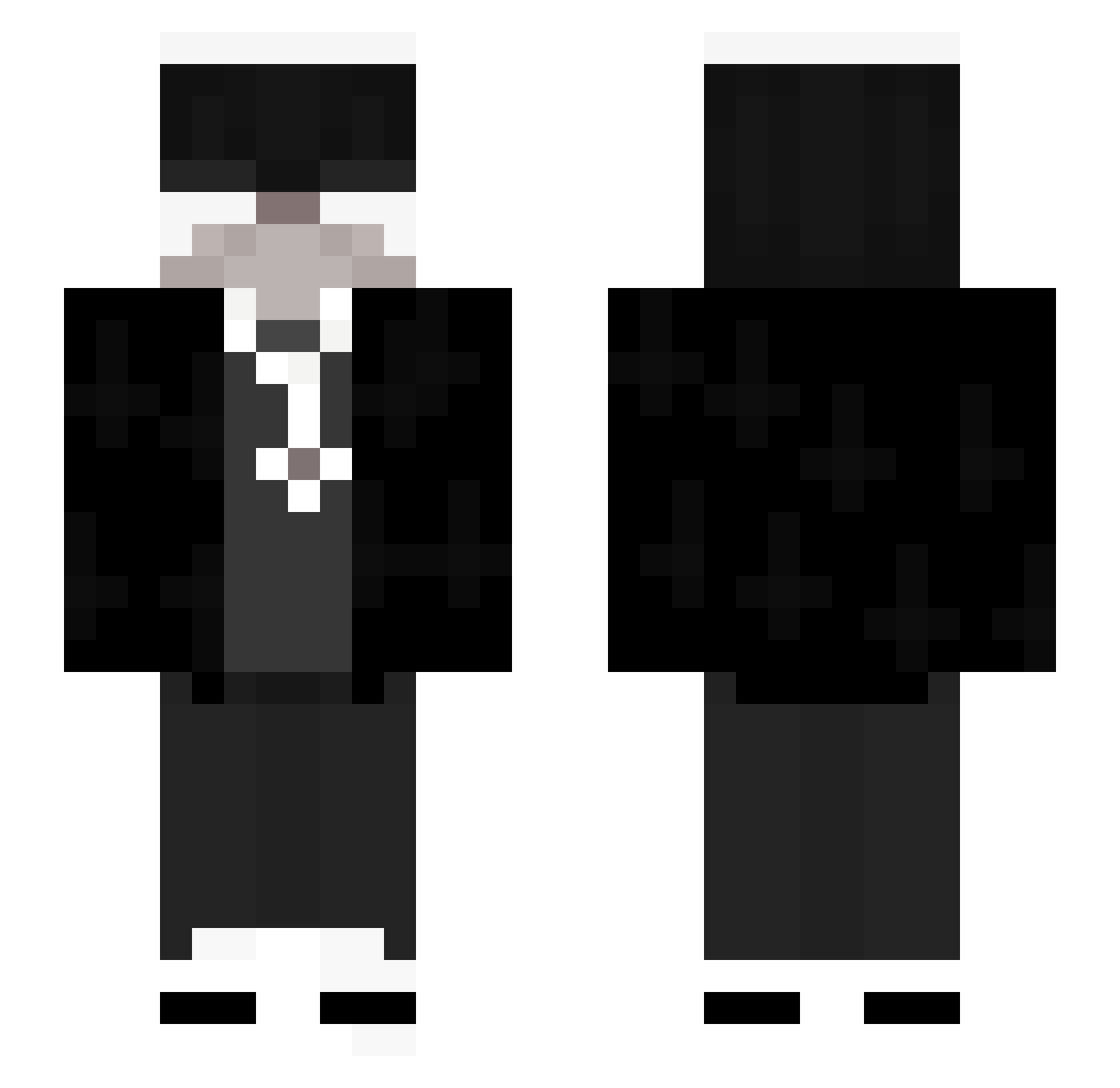 D4sHz Minecraft skin, front and back view