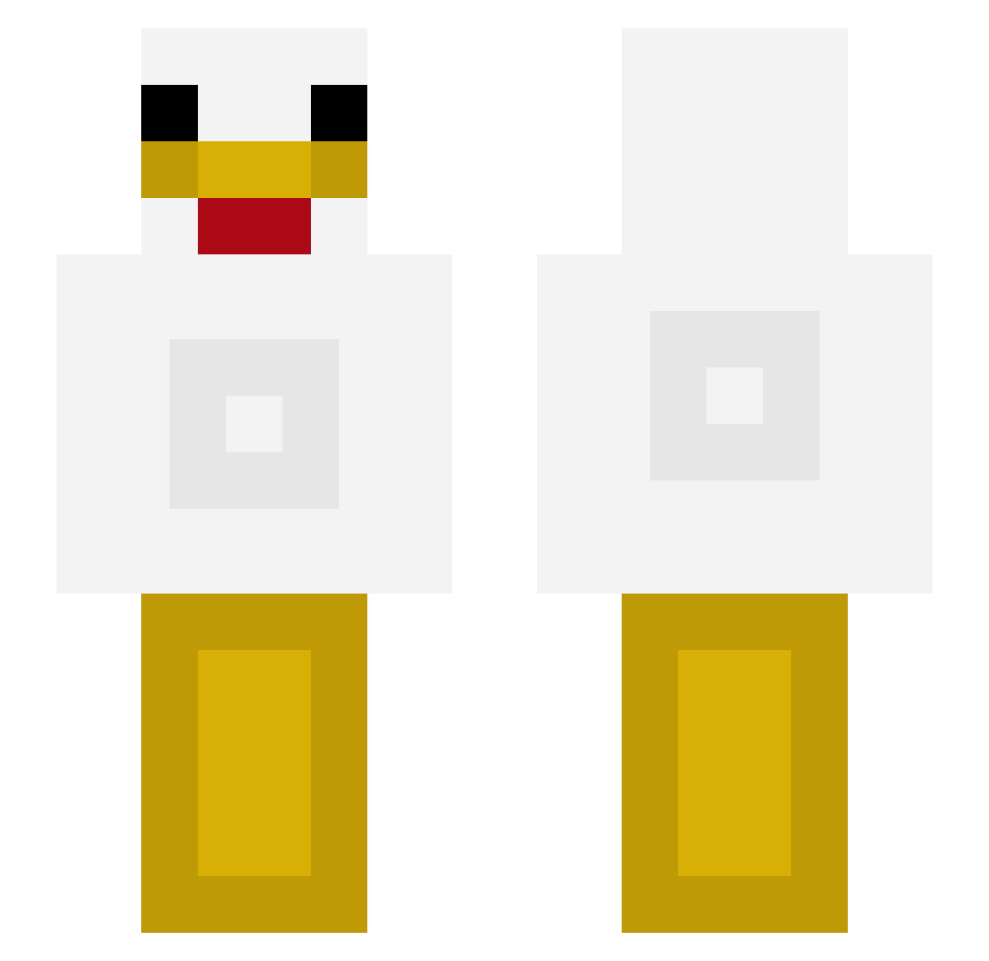 Swebrah Minecraft skin, front and back view