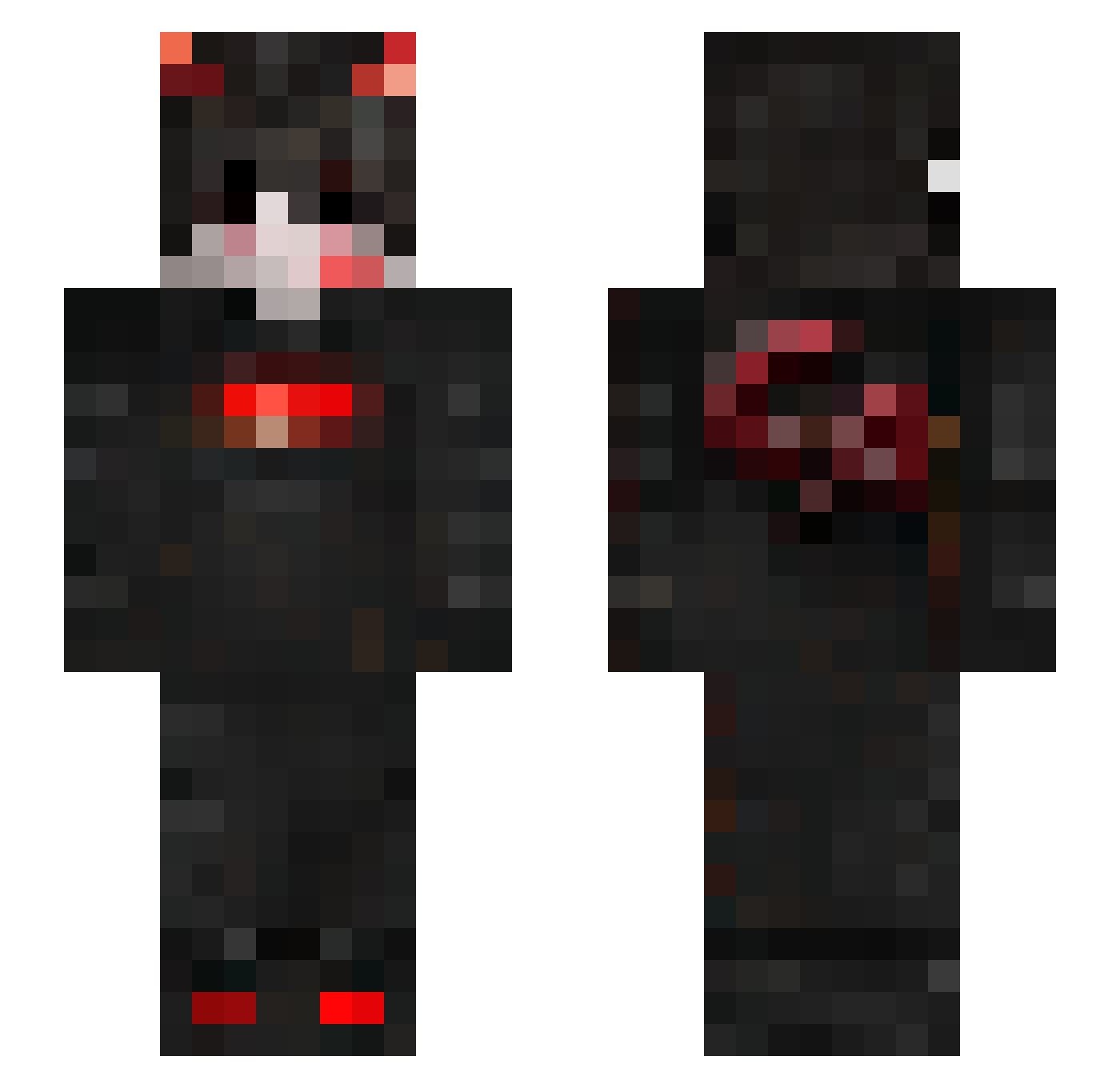 AlphagamesYT Minecraft skin, front and back view