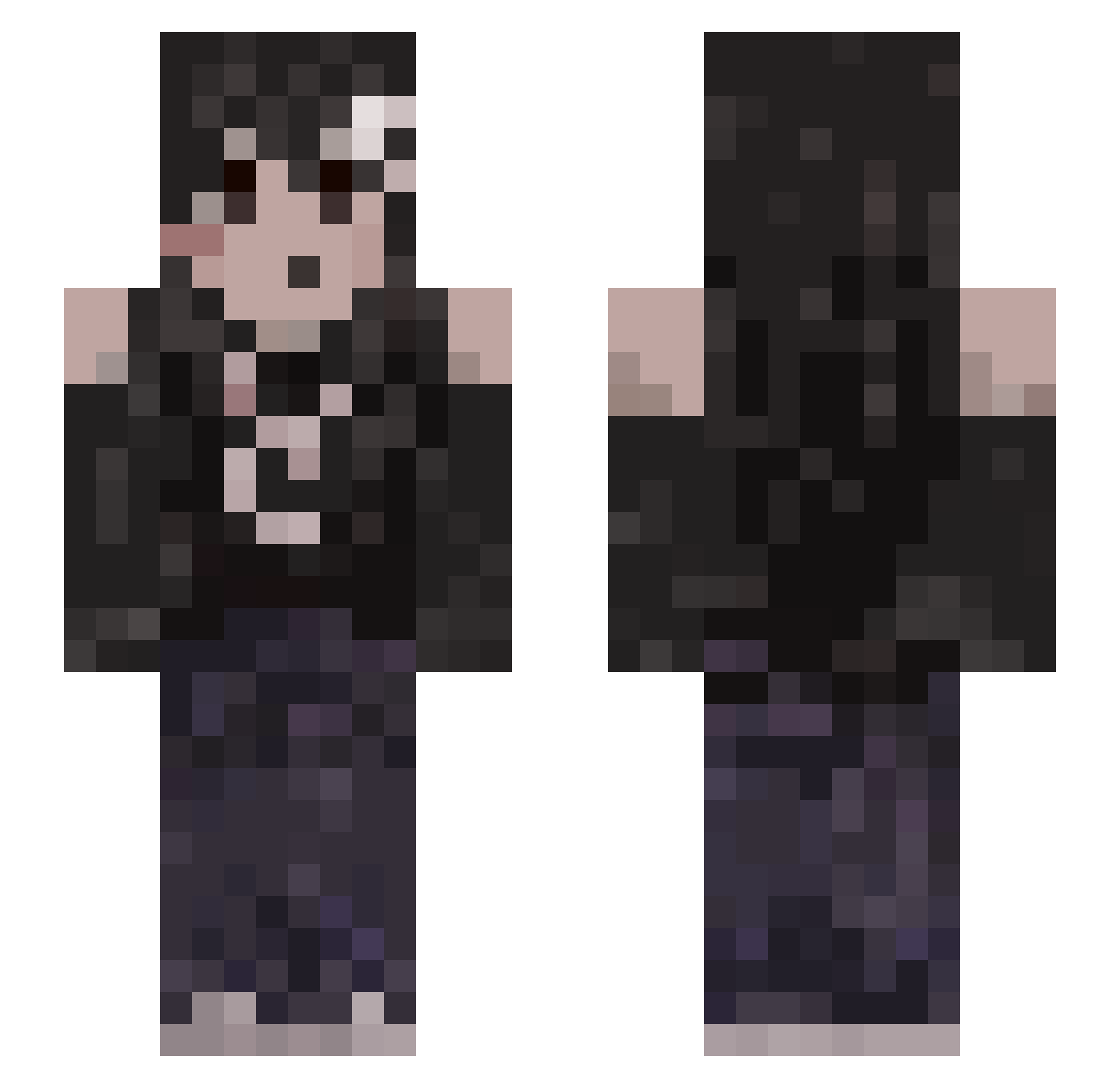 untitledment Minecraft skin, front and back view