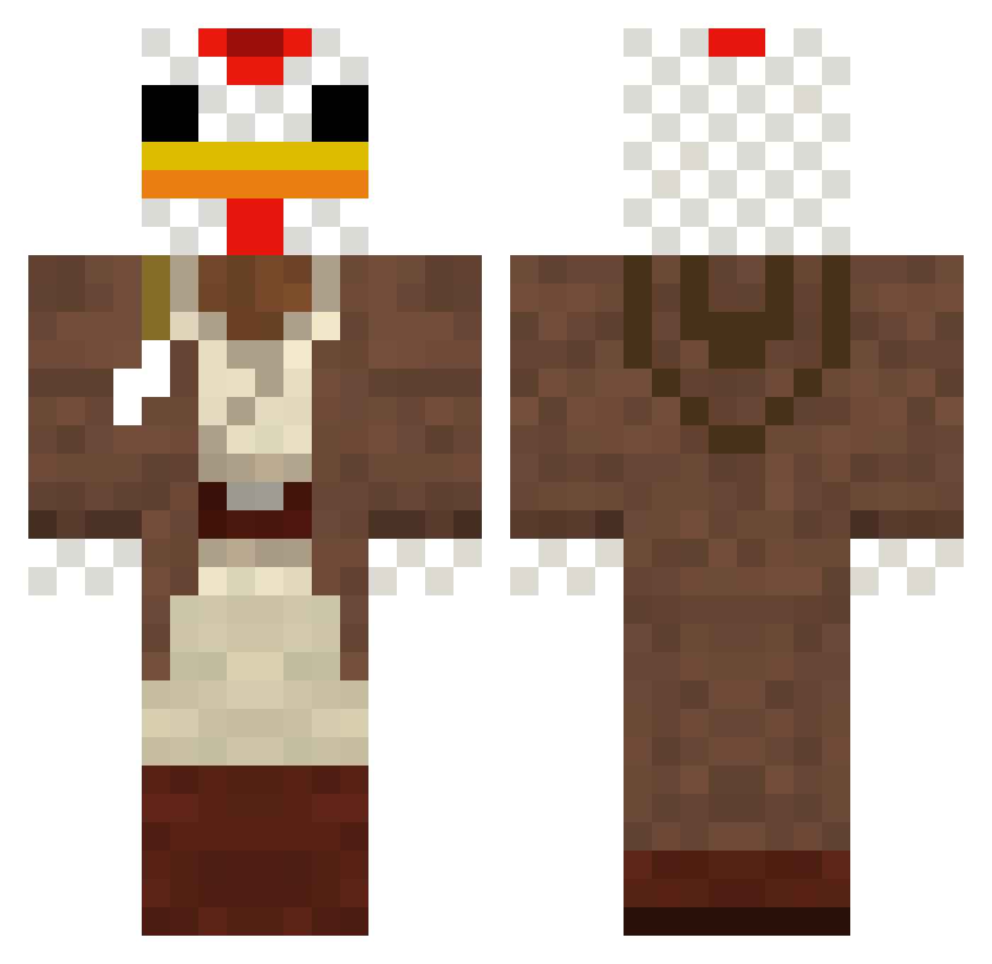 chicken_man_man Minecraft skin, front and back view