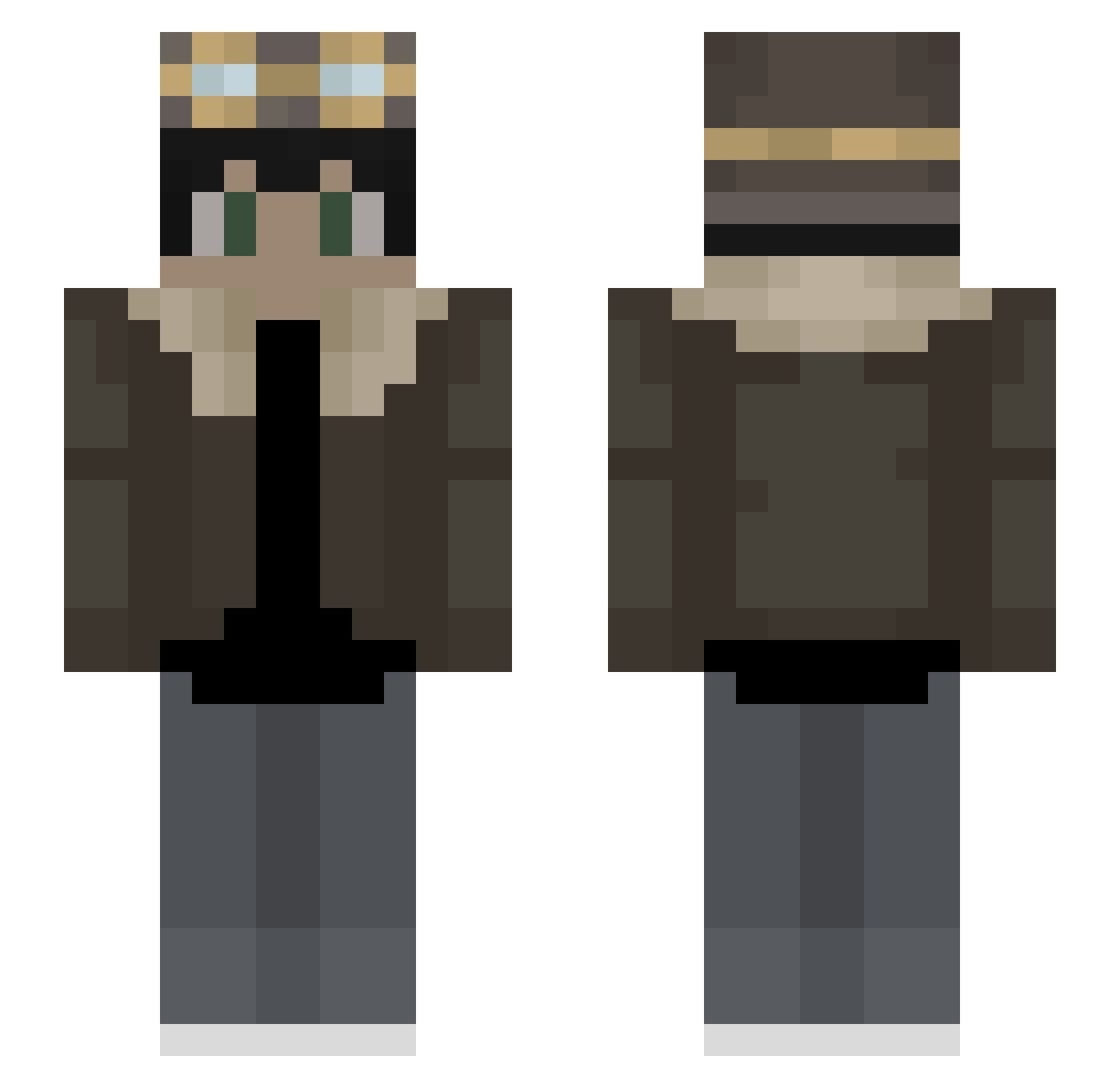 ReniArtz Minecraft skin, front and back view