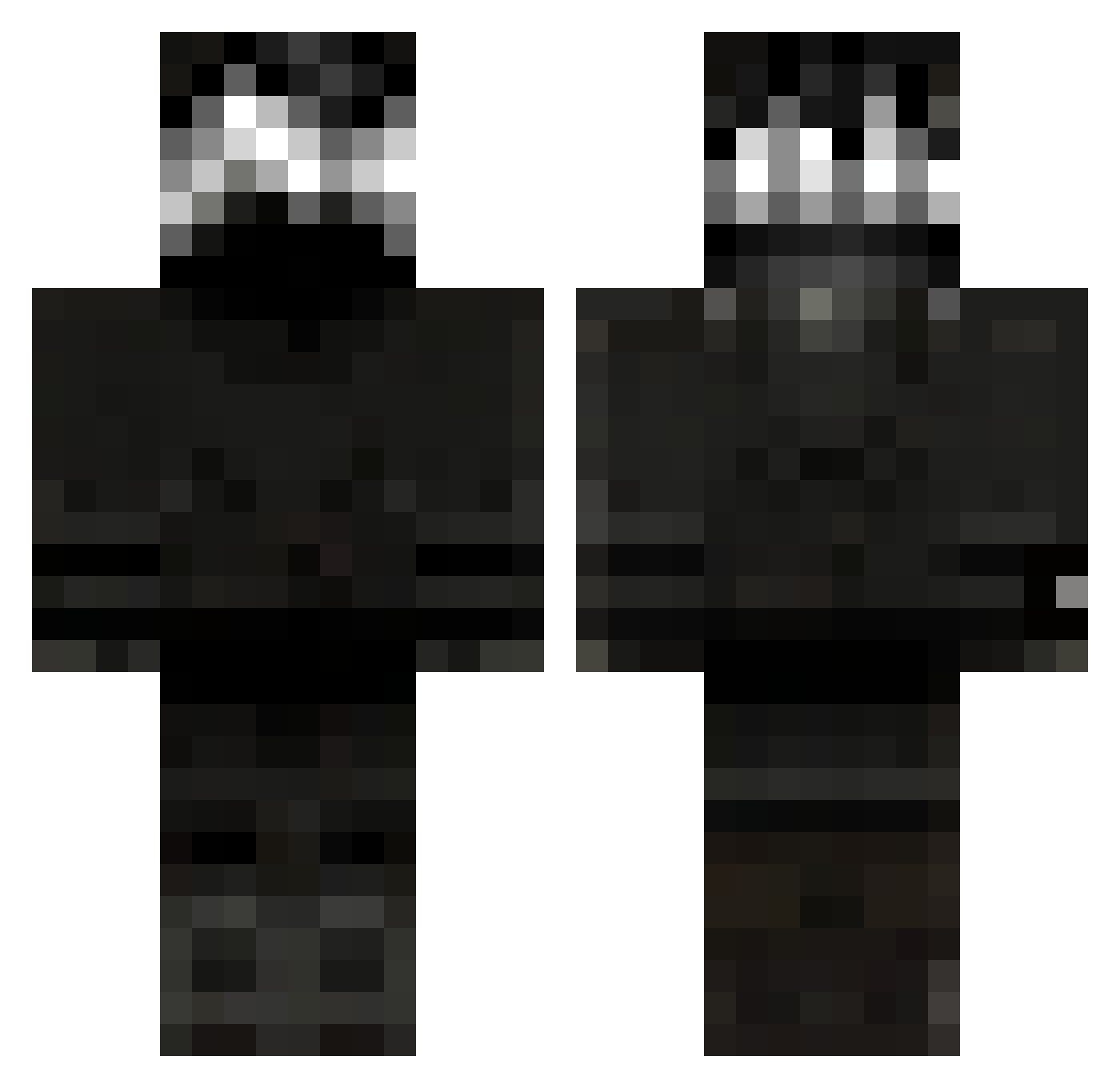Calebeto Minecraft skin, front and back view