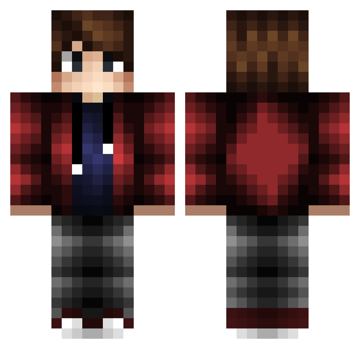 Slyrel91 Minecraft skin, front and back view
