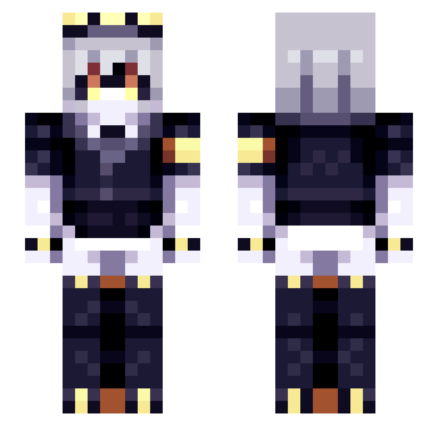 Rexzar1581 Minecraft skin, front and back view
