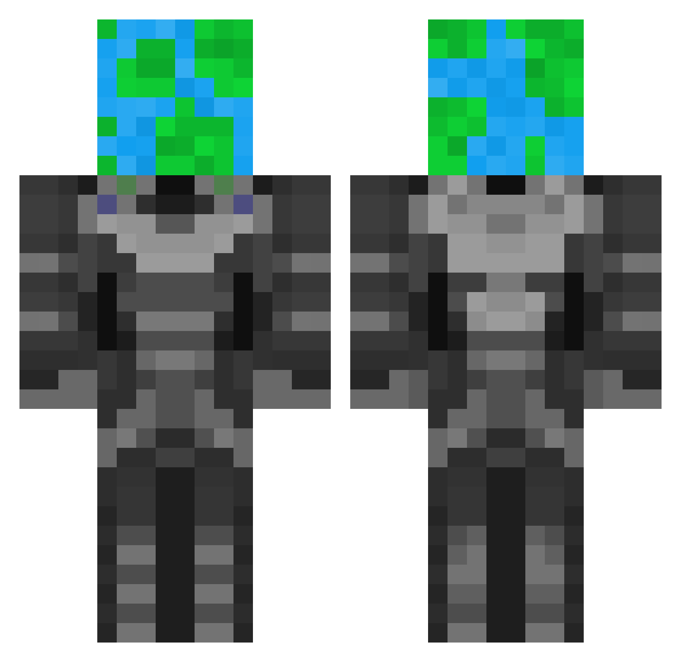 Ender_Skeleton Minecraft skin, front and back view