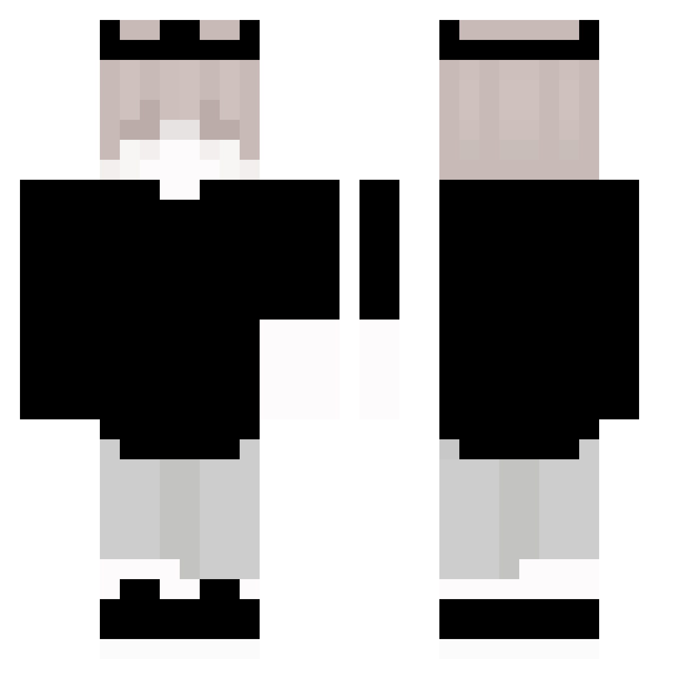 Unmei2 Minecraft skin, front and back view
