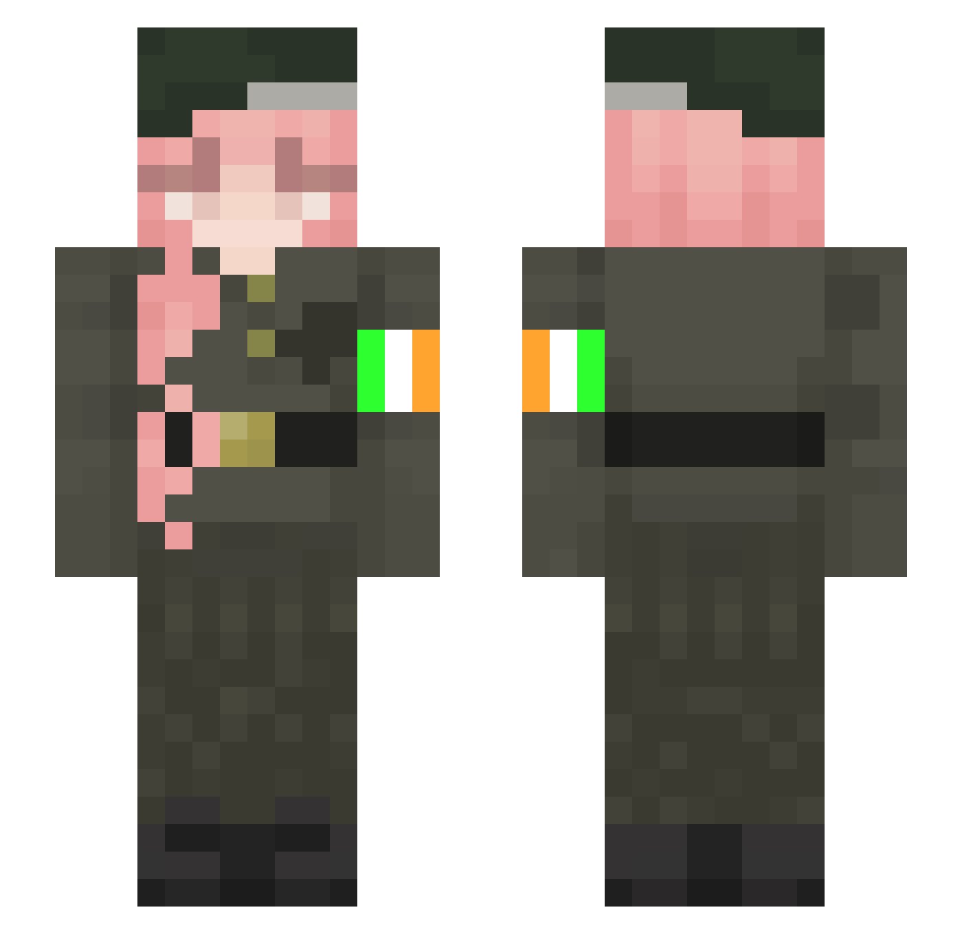 ArachnidYuri Minecraft skin, front and back view