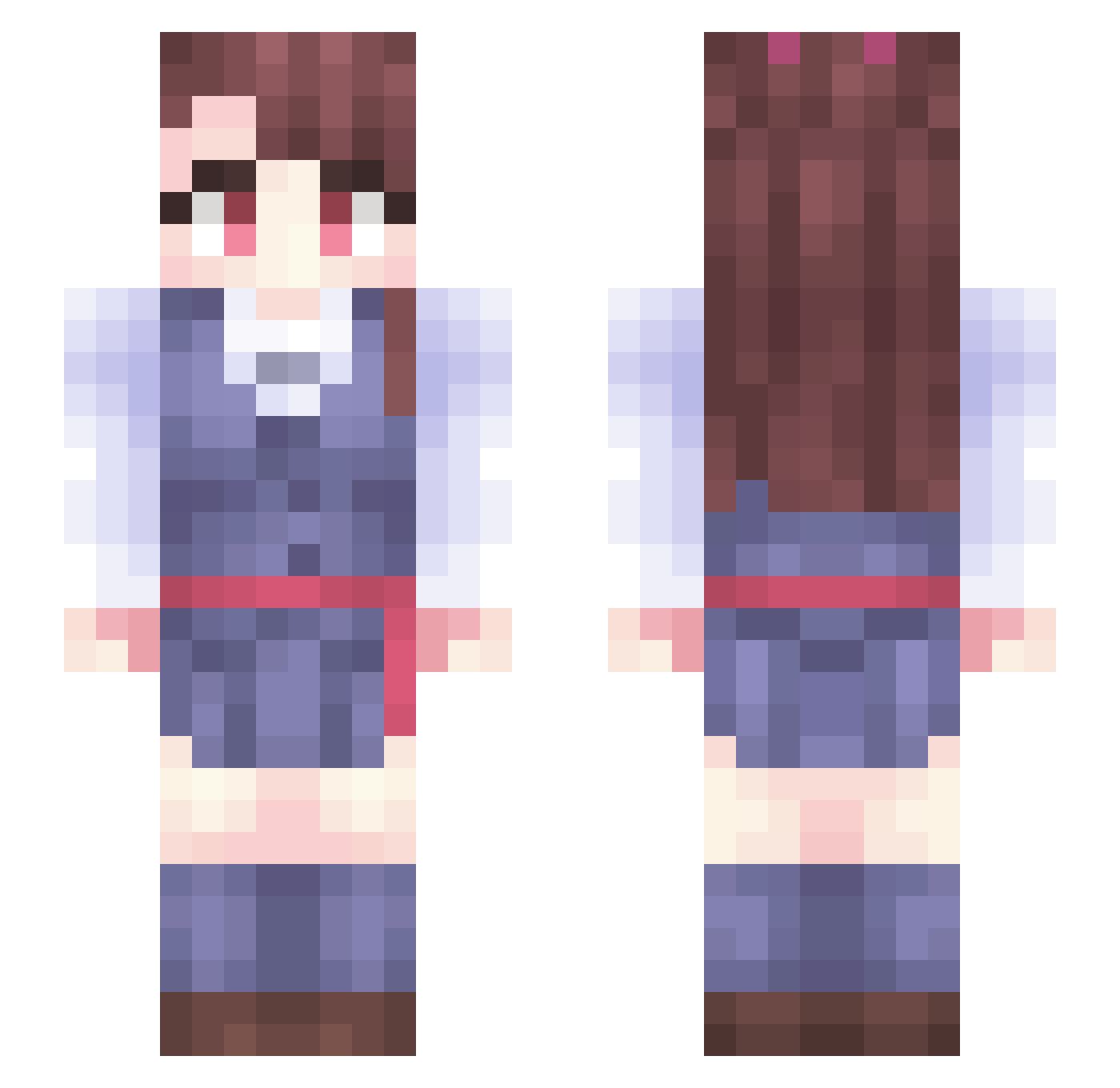 Weird_Warrior Minecraft skin, front and back view