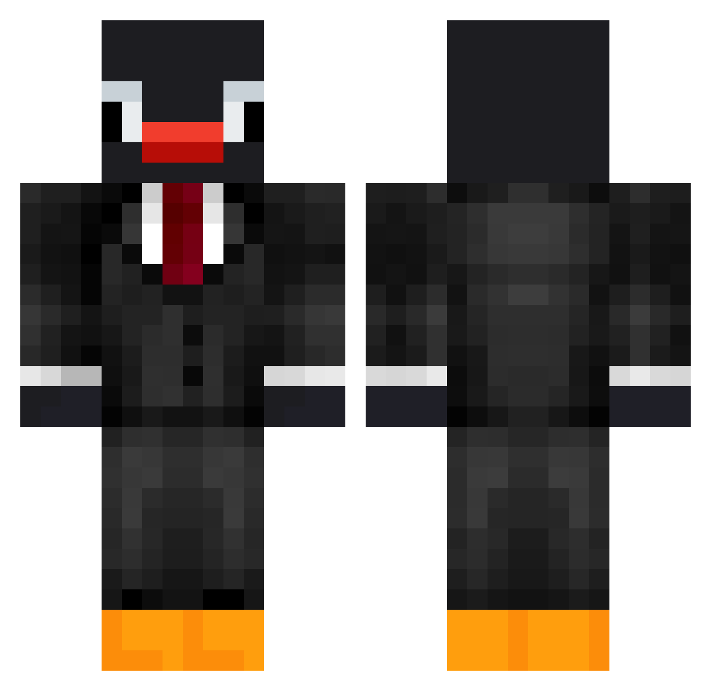 LucasThe_Penguin Minecraft skin, front and back view