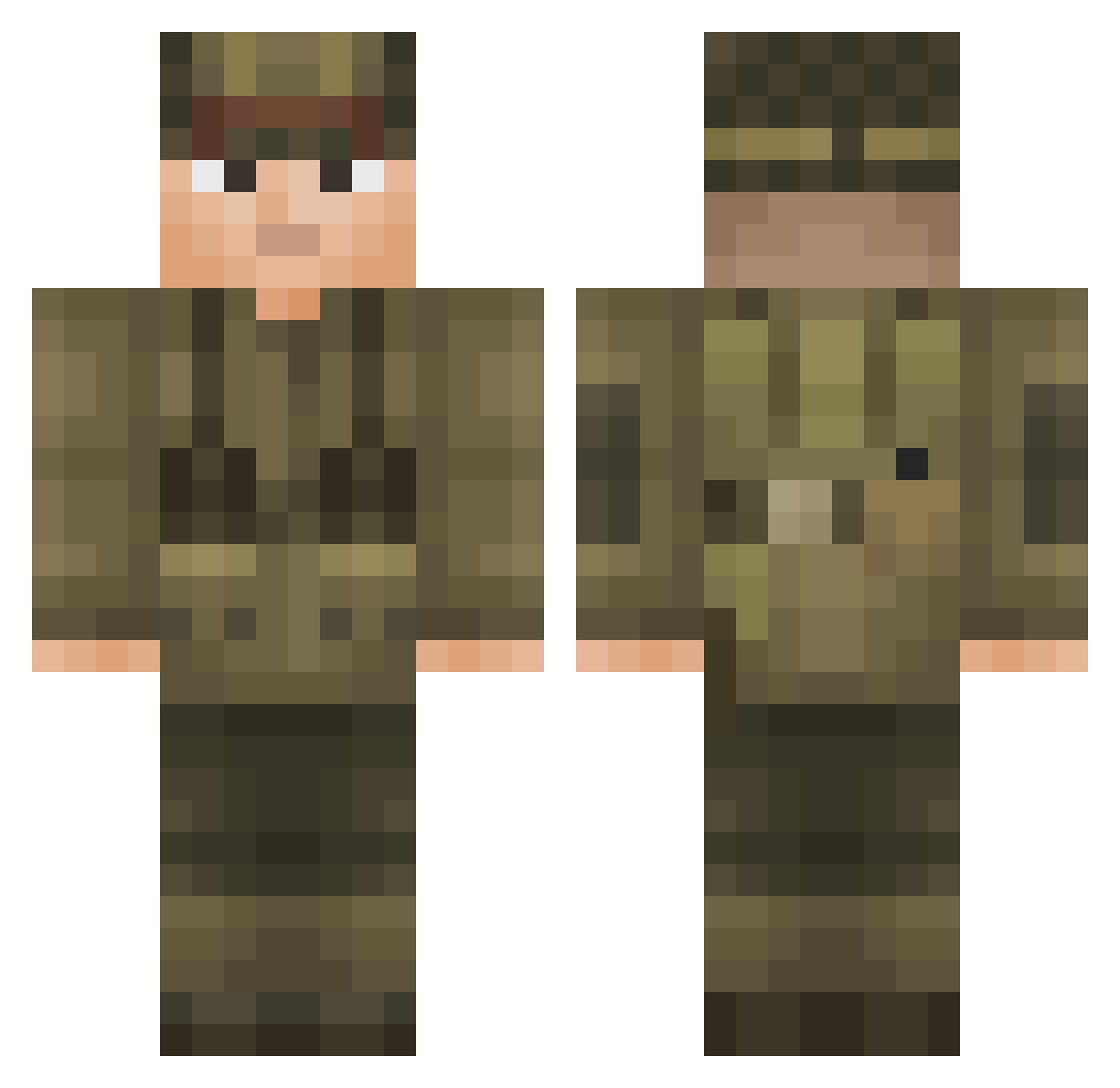 CT9987MIDAS Minecraft skin, front and back view