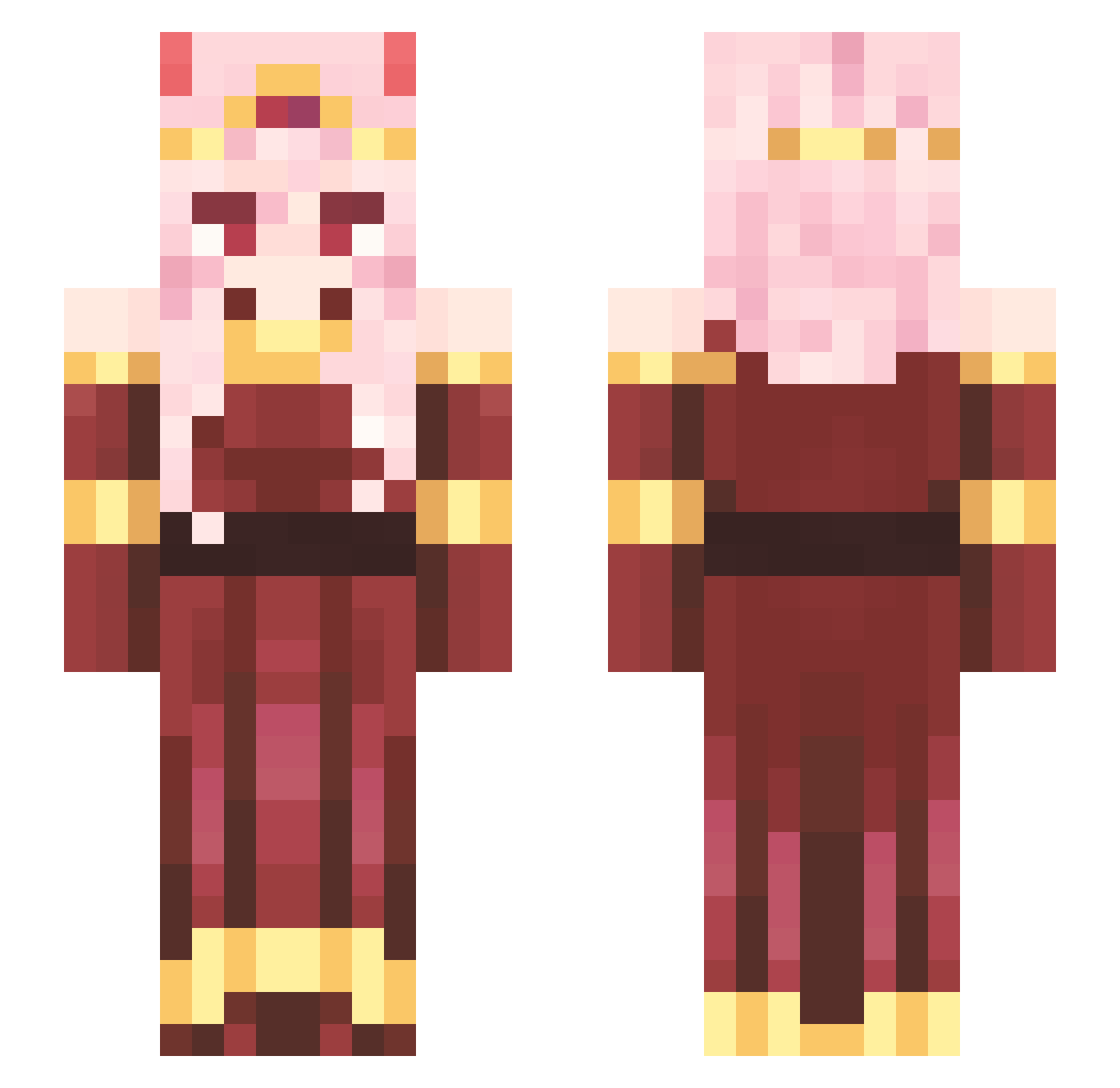 SucukPrinzessin Minecraft skin, front and back view