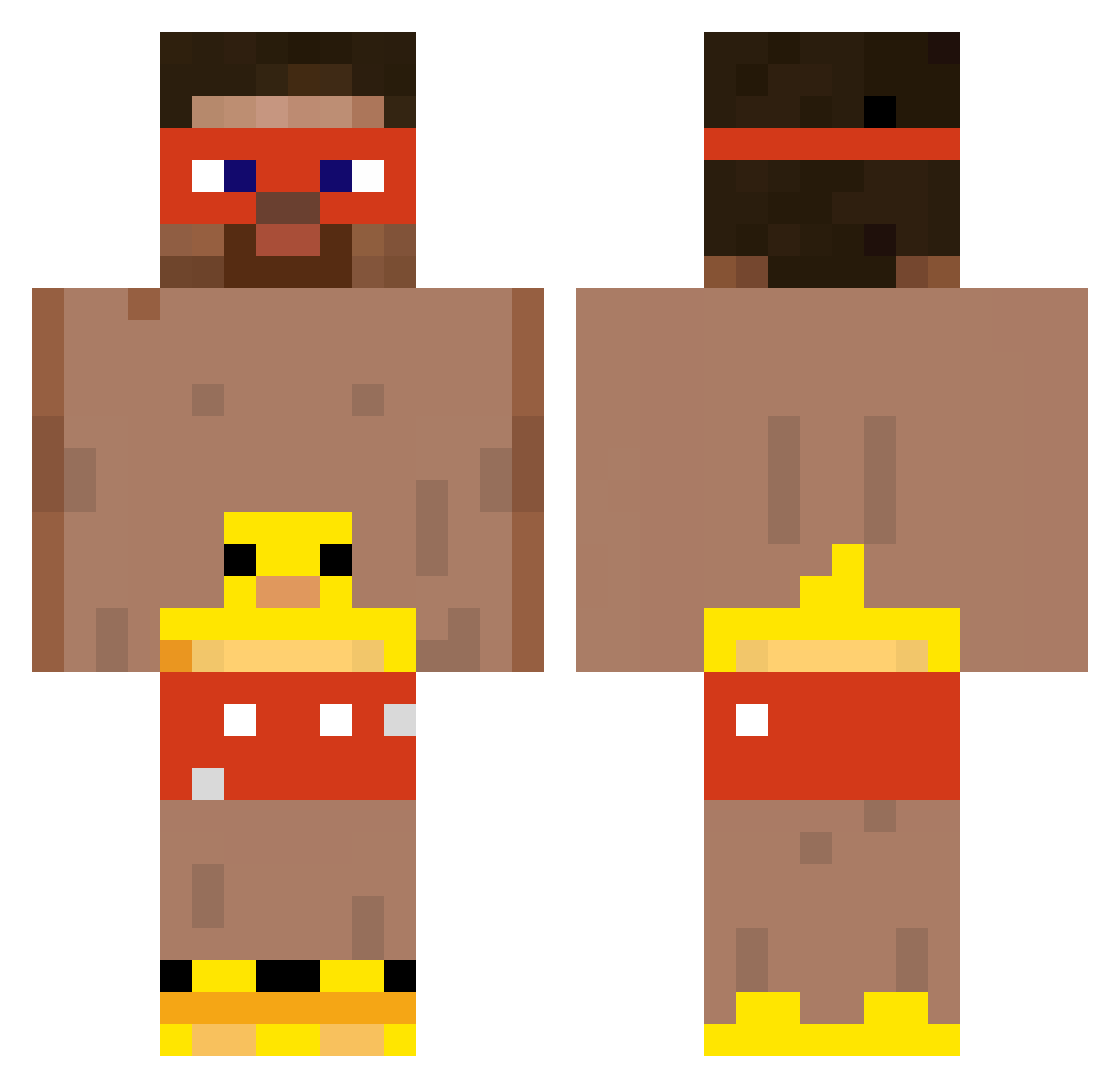 St8tus Minecraft skin, front and back view