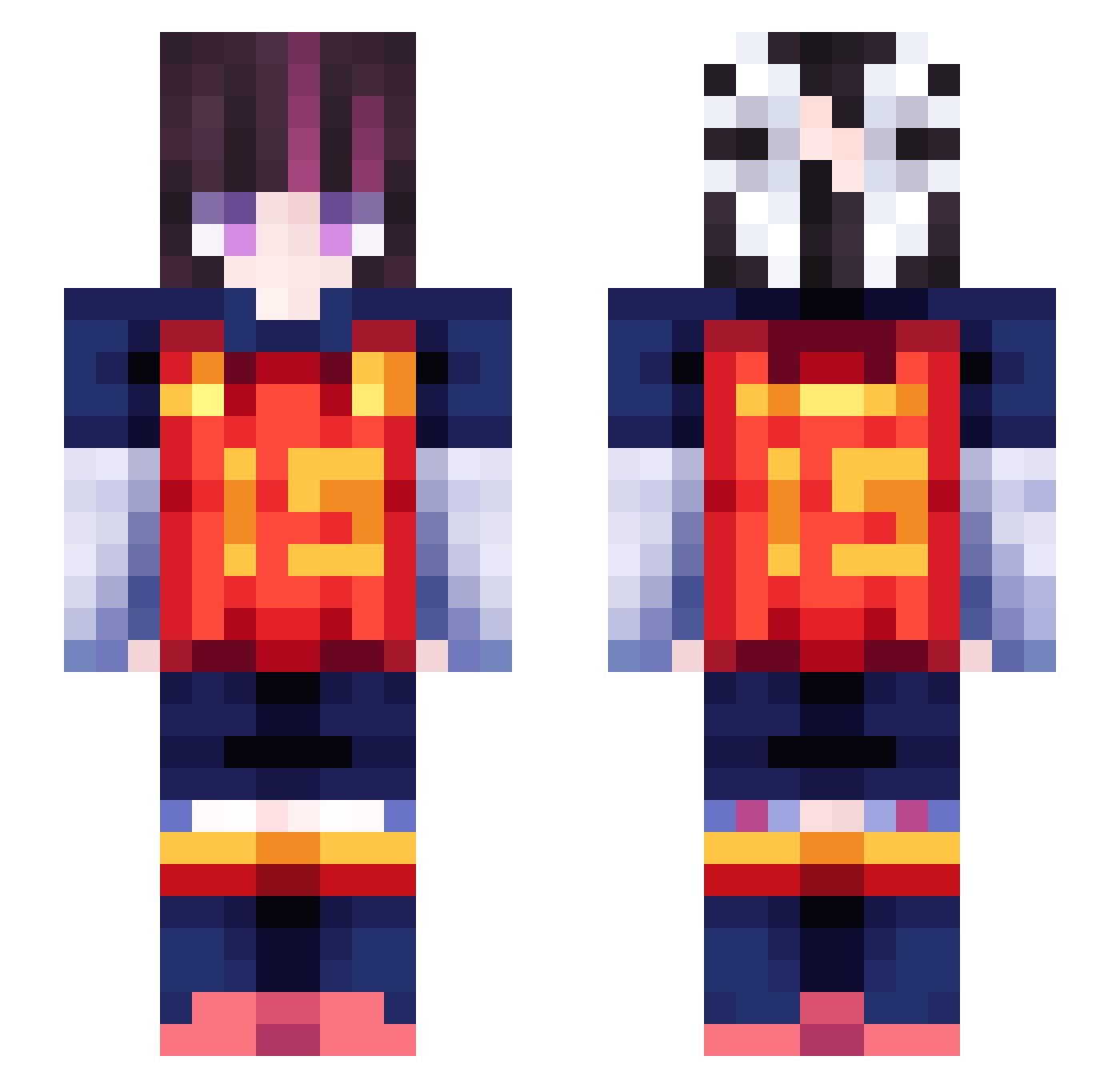 Araela_ Minecraft skin, front and back view