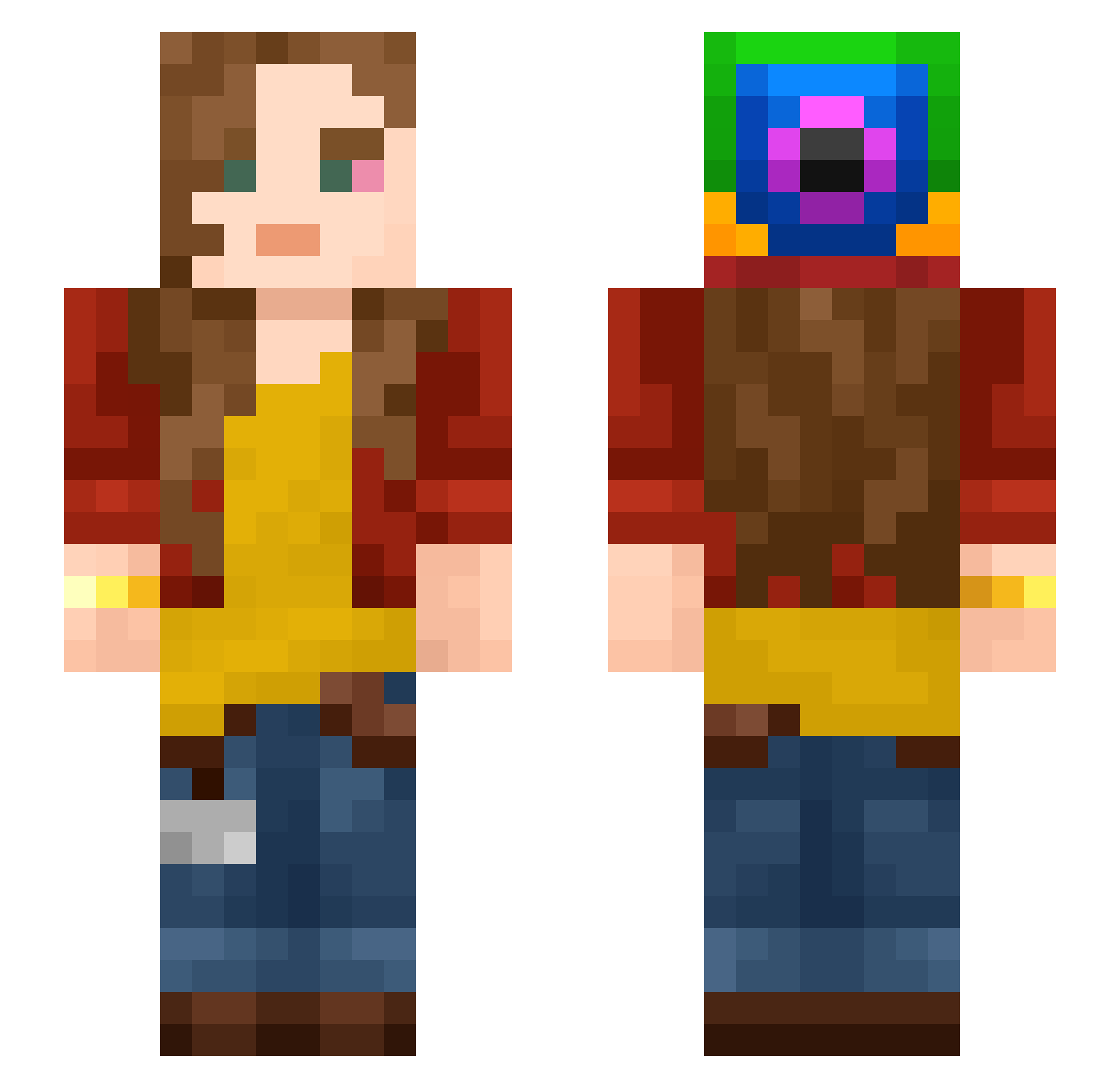 Psycho_Pancake Minecraft skin, front and back view