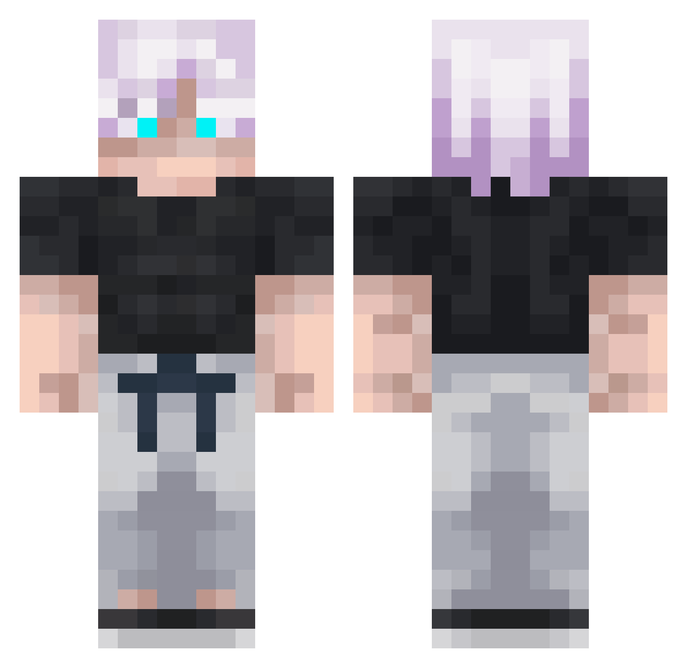 SteppenwolfX Minecraft skin, front and back view