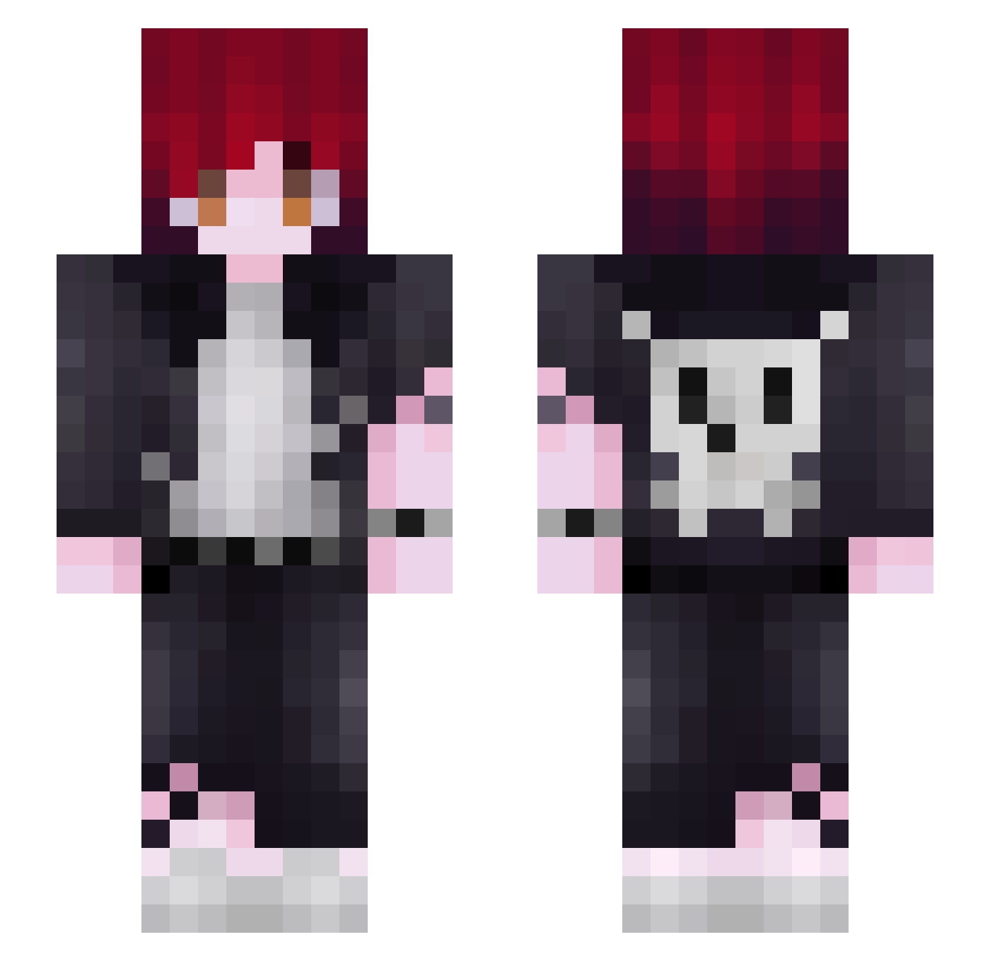 quuiry Minecraft skin, front and back view