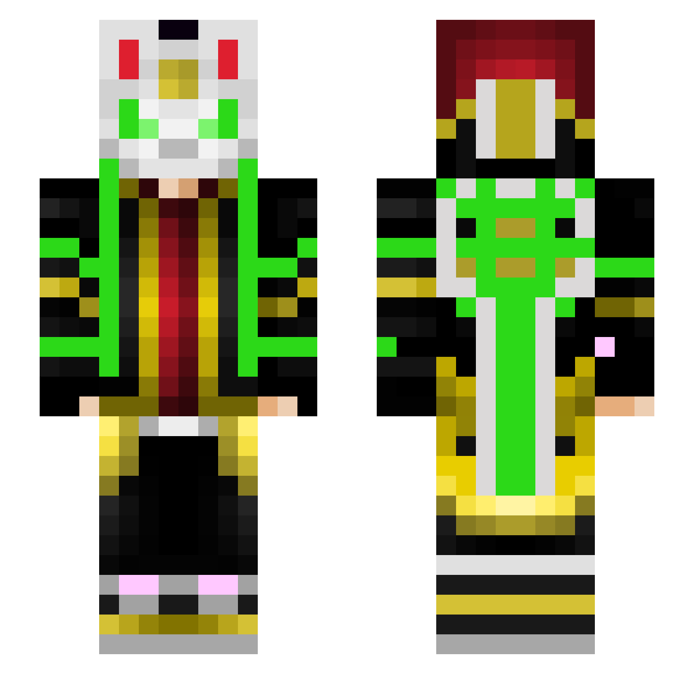 Num_zero Minecraft skin, front and back view