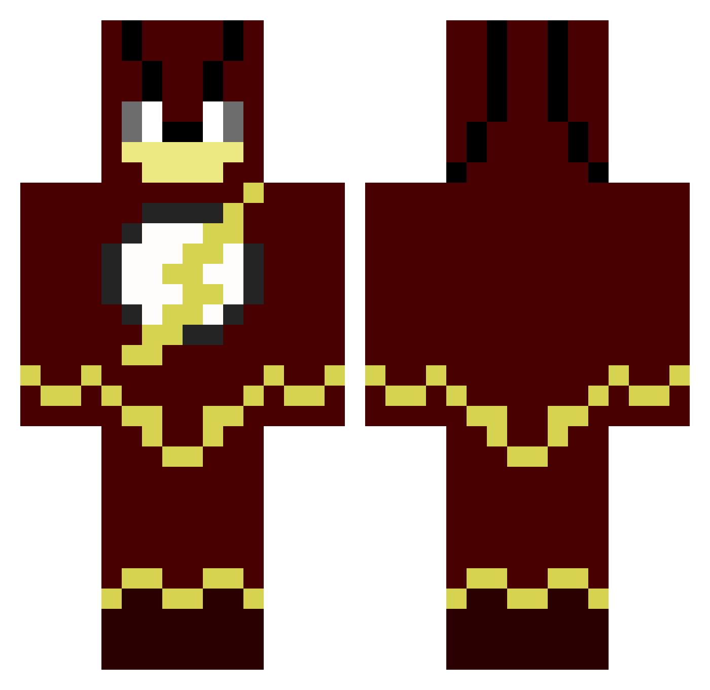Charitable Minecraft skin, front and back view