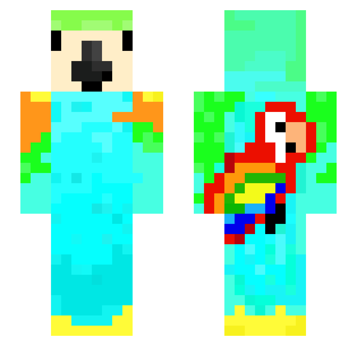 audibetter Minecraft skin, front and back view