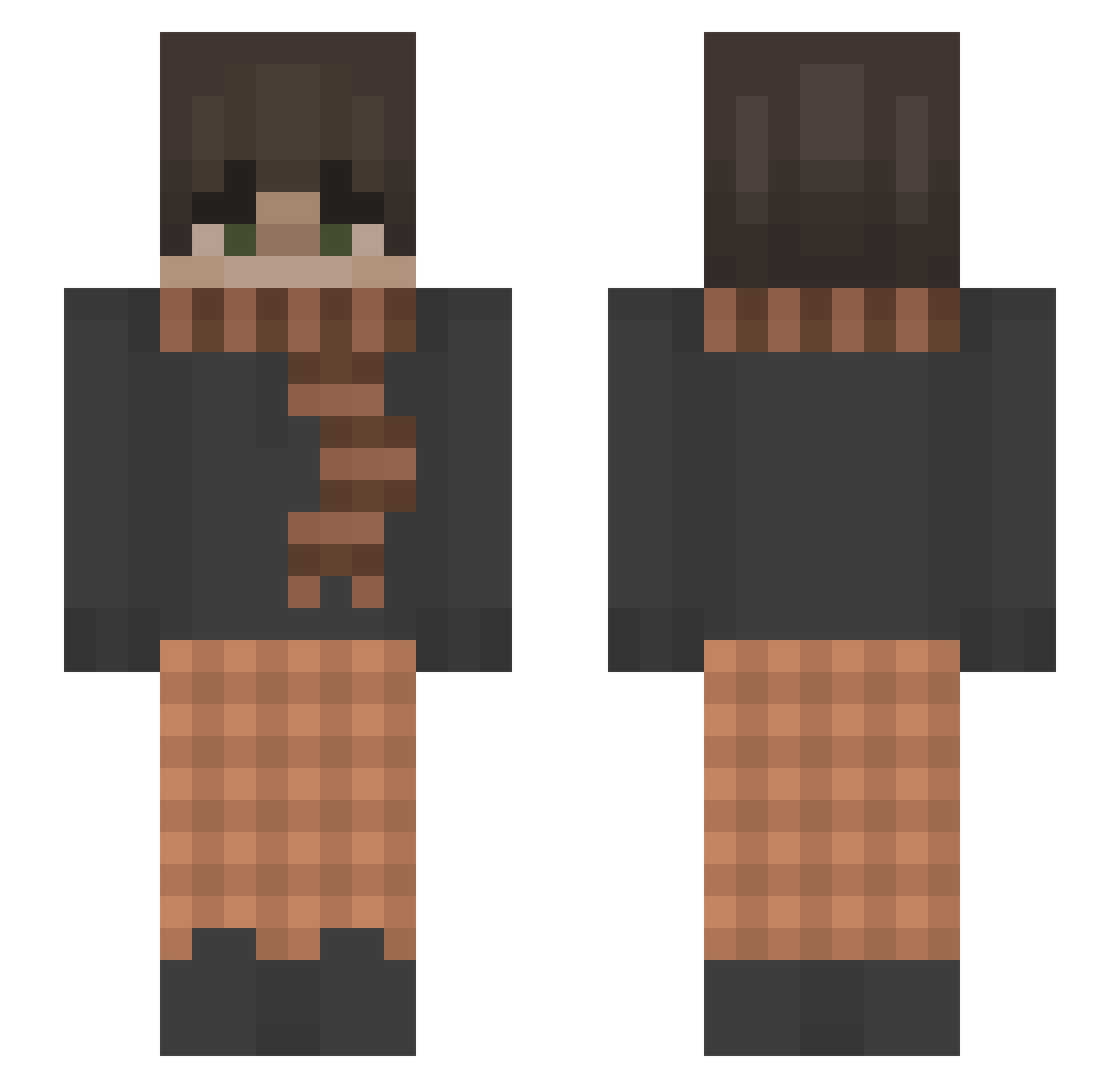 Zukikov_ Minecraft skin, front and back view