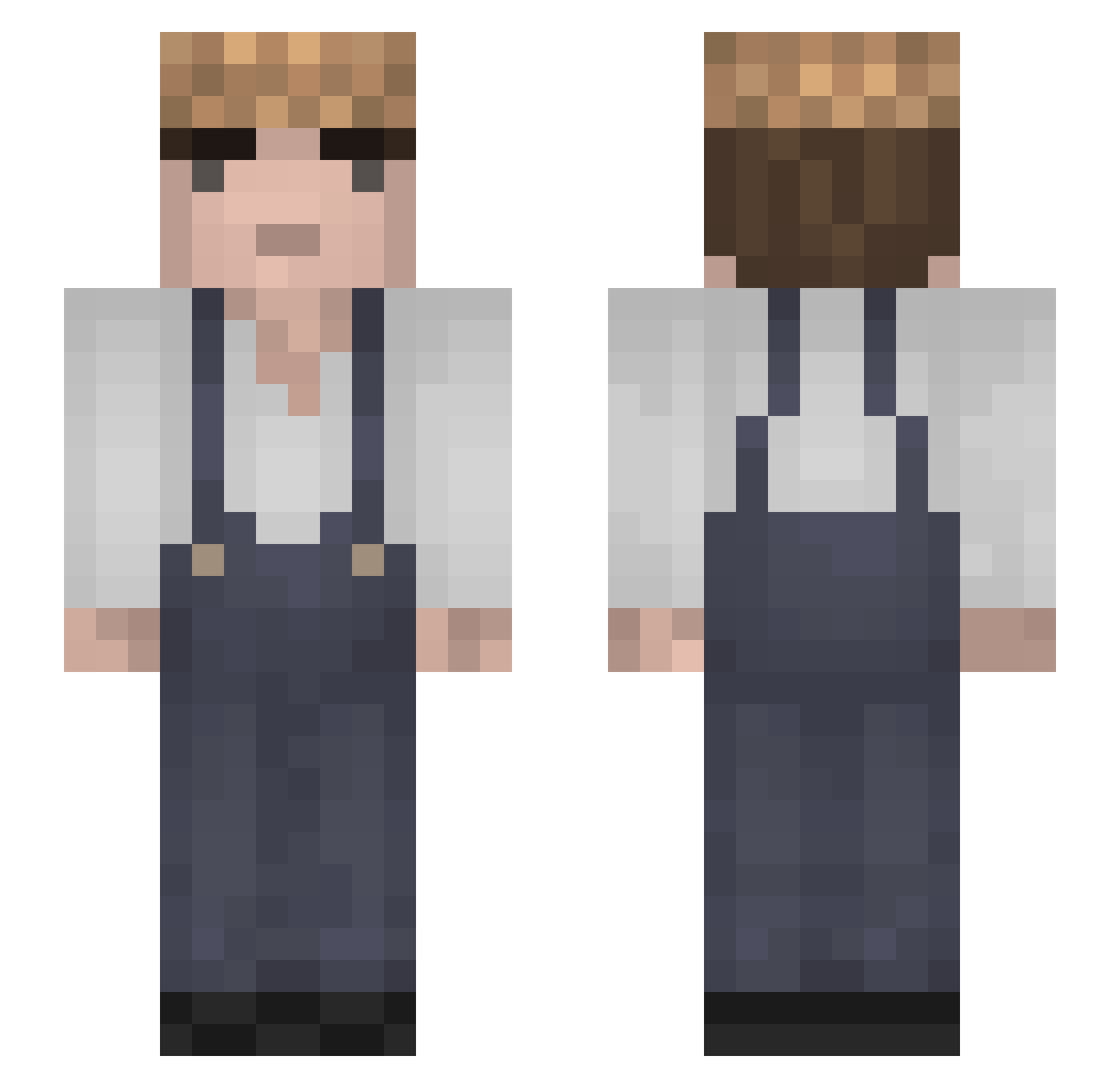 gunilla Minecraft skin, front and back view