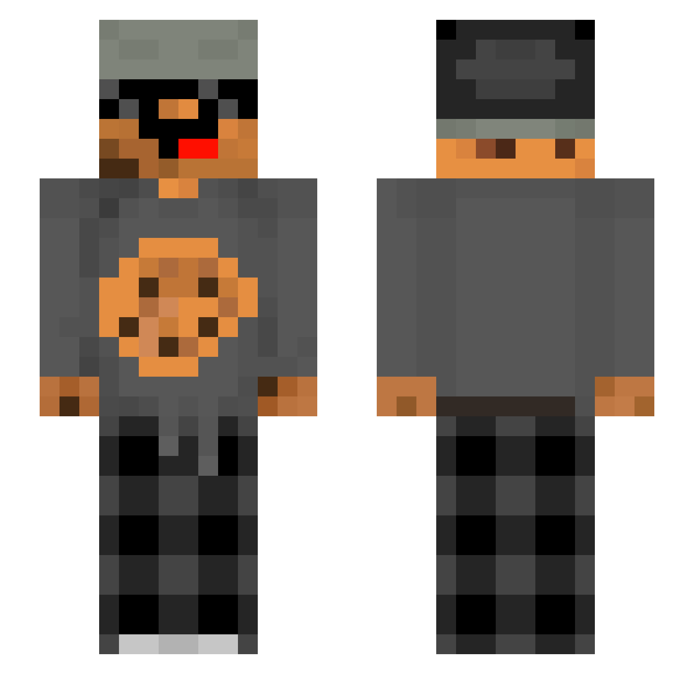 Cookieig Minecraft skin, front and back view