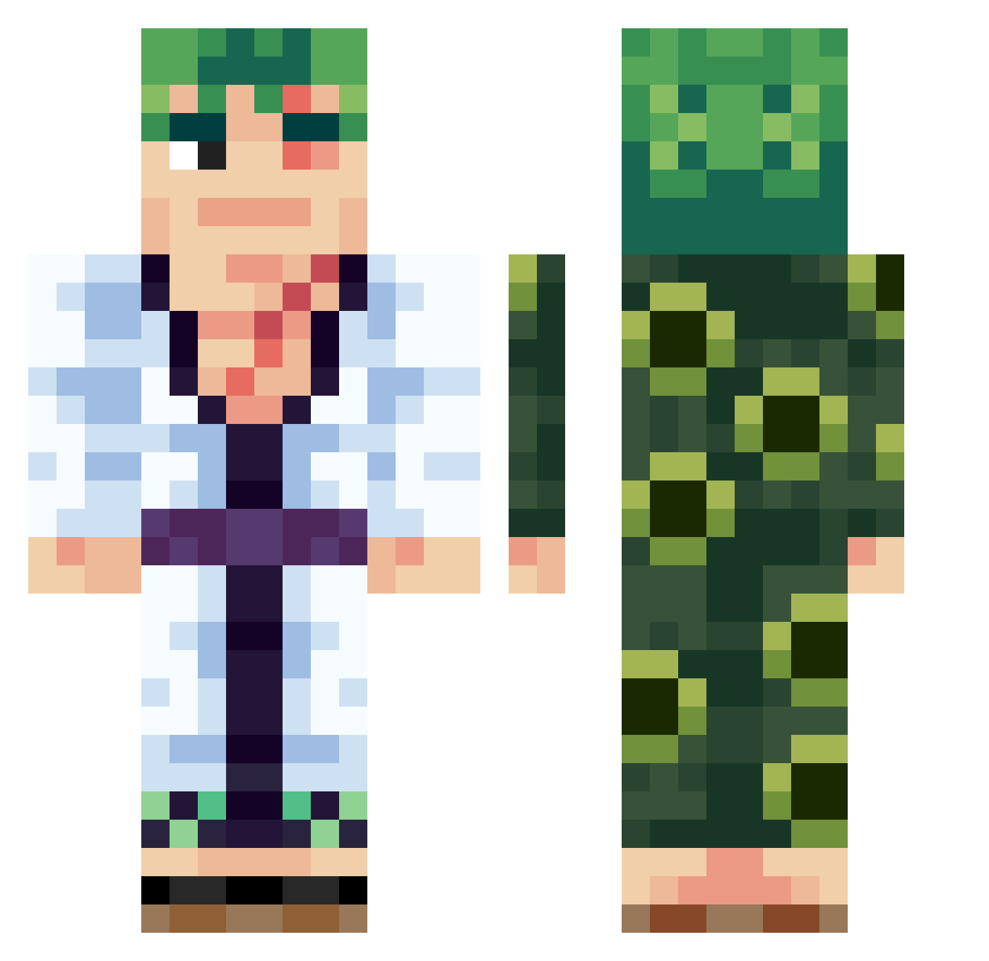 PongoMKY Minecraft skin, front and back view
