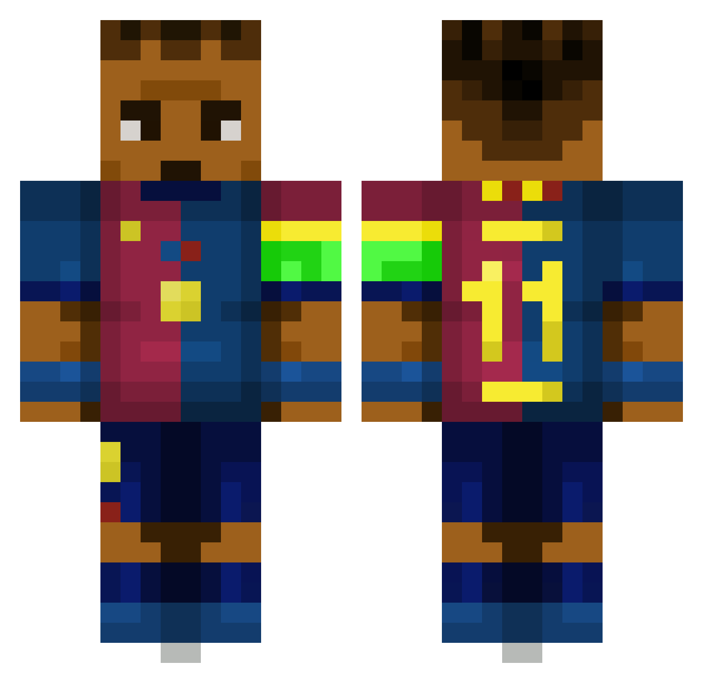 BrowbousterSW Minecraft skin, front and back view