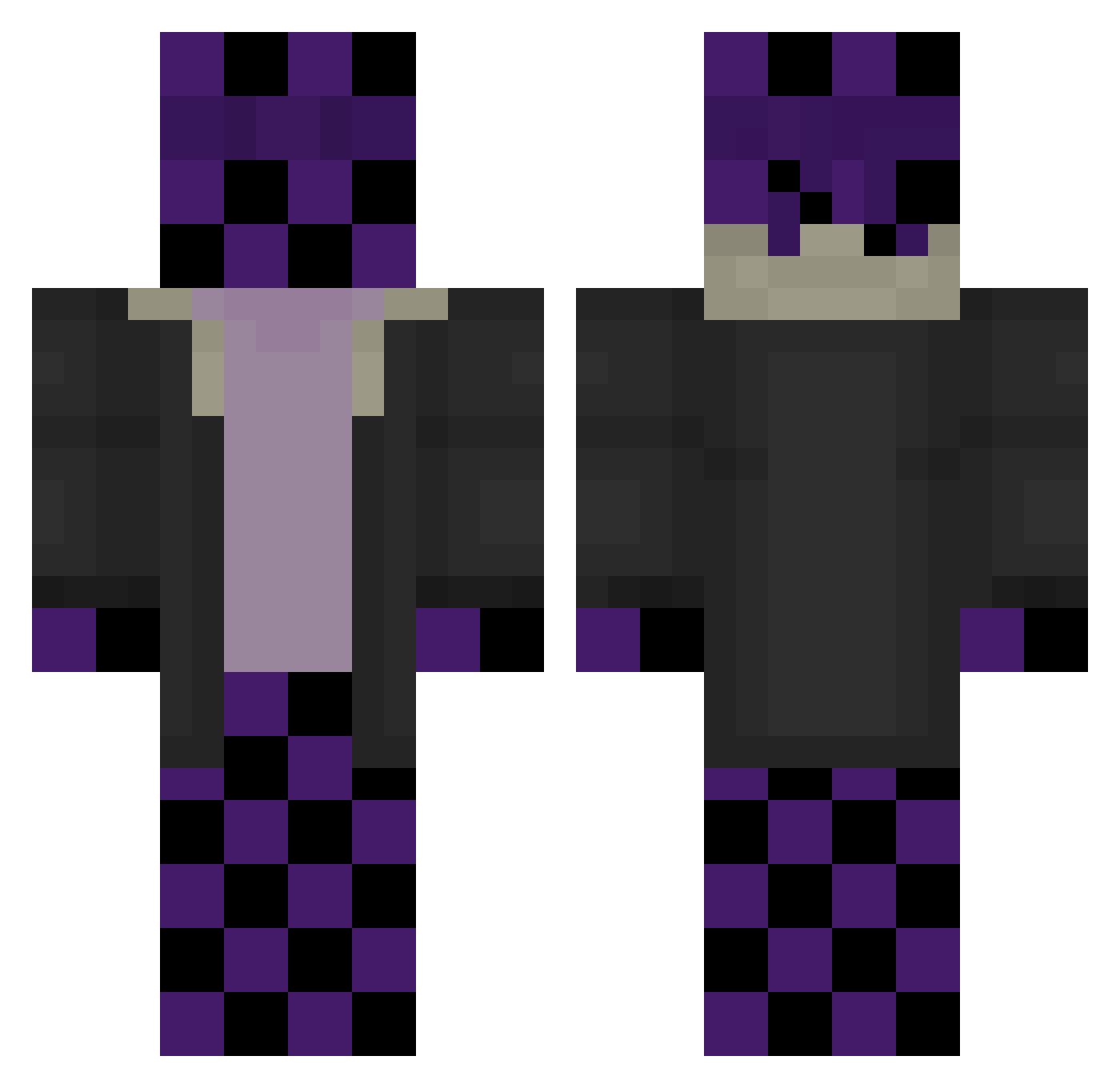 Opalit0 Minecraft skin, front and back view