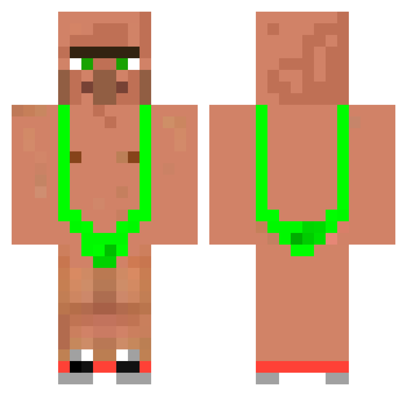 ZeoOfGod Minecraft skin, front and back view