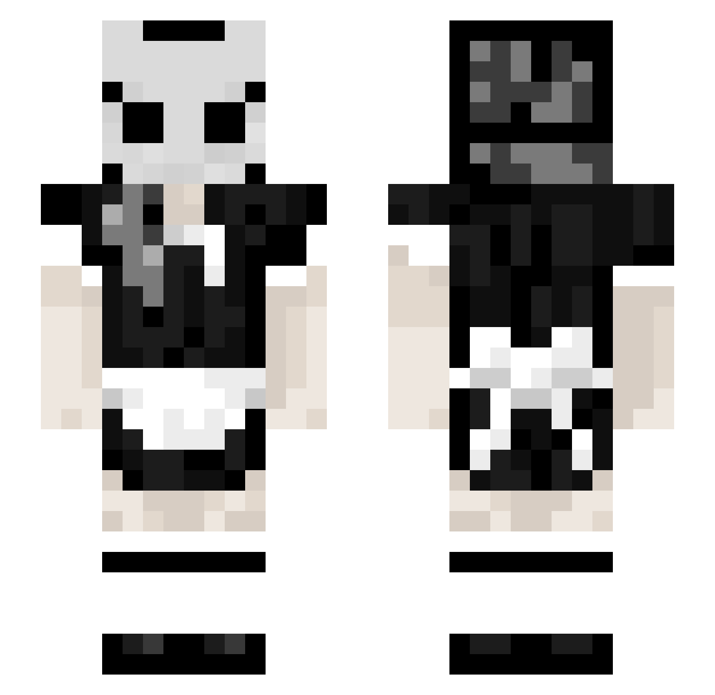 micser8 Minecraft skin, front and back view