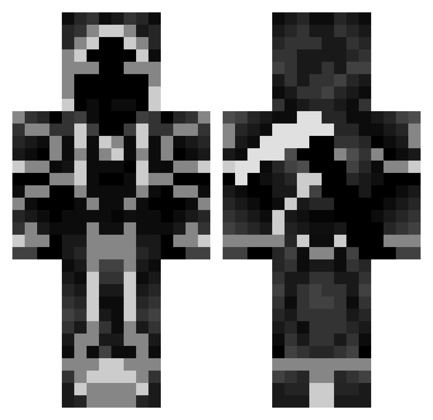 KzillaLizard Minecraft skin, front and back view