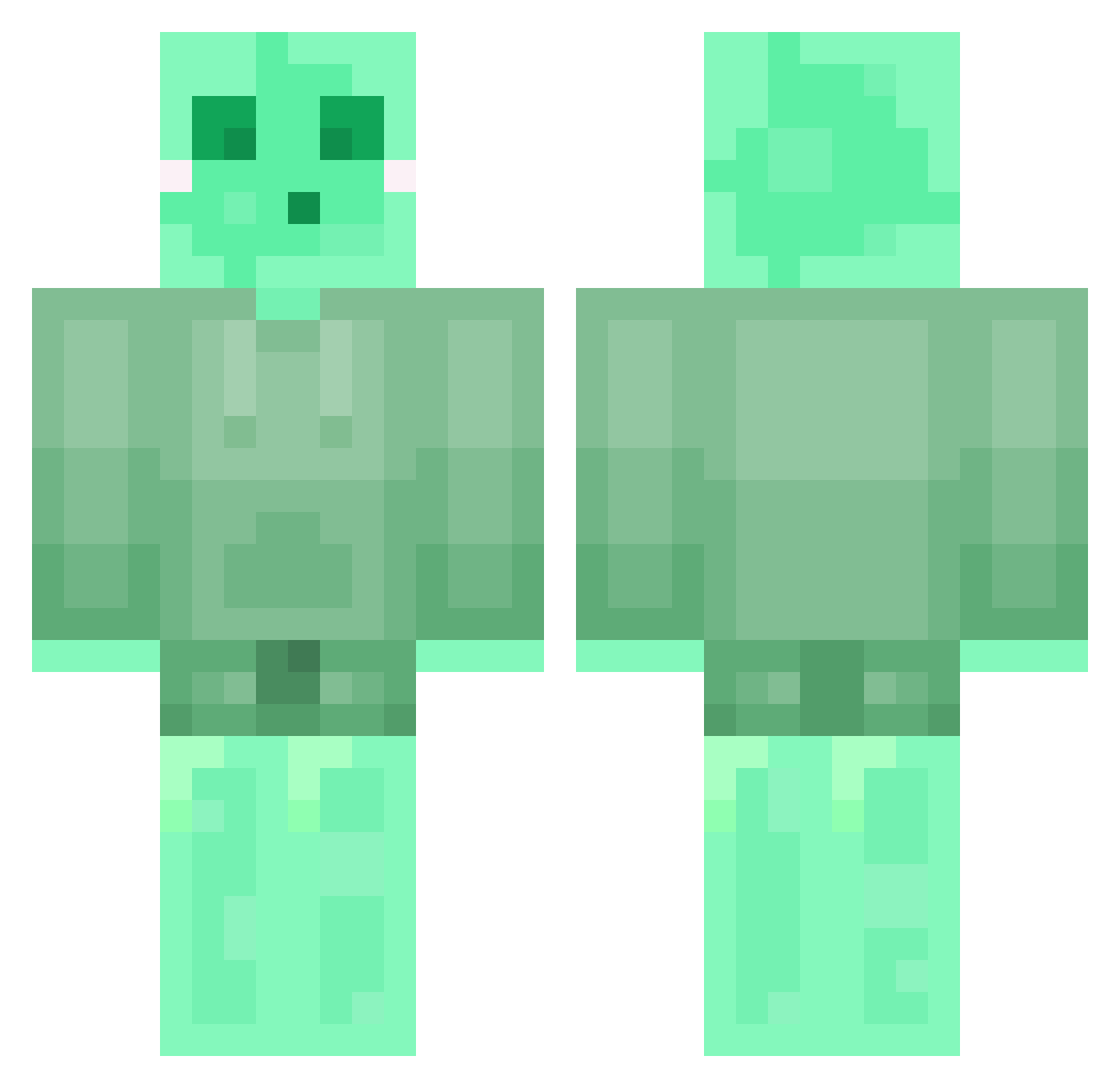 Shortq Minecraft skin, front and back view
