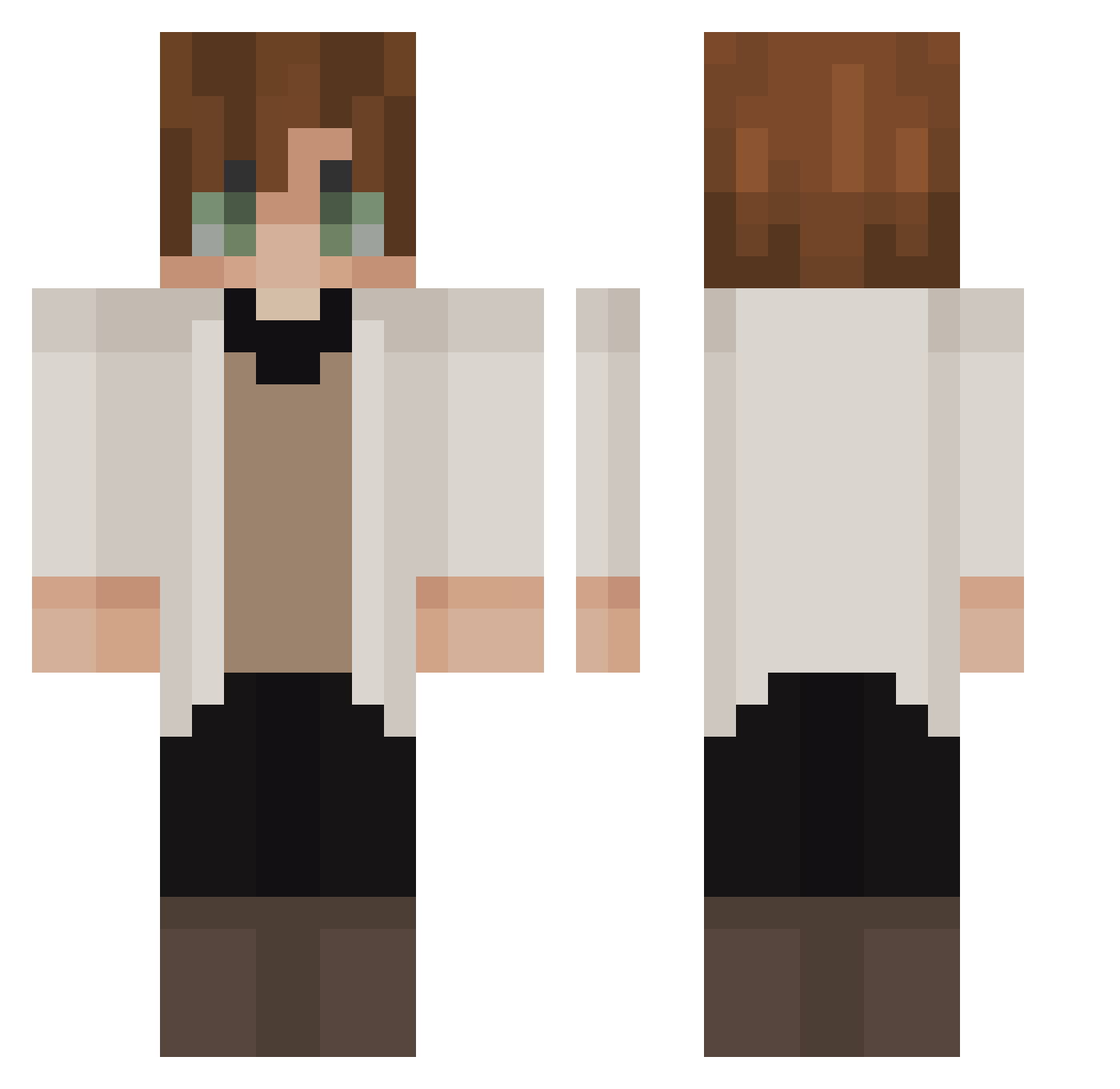 unagreeable Minecraft skin, front and back view