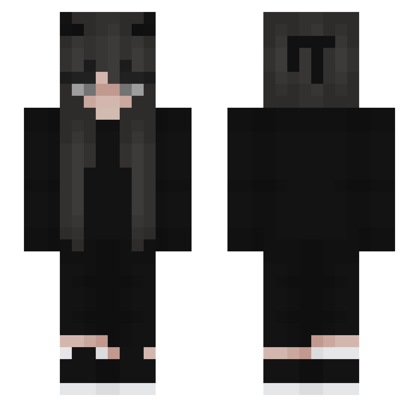 Waffenarsenal Minecraft skin, front and back view